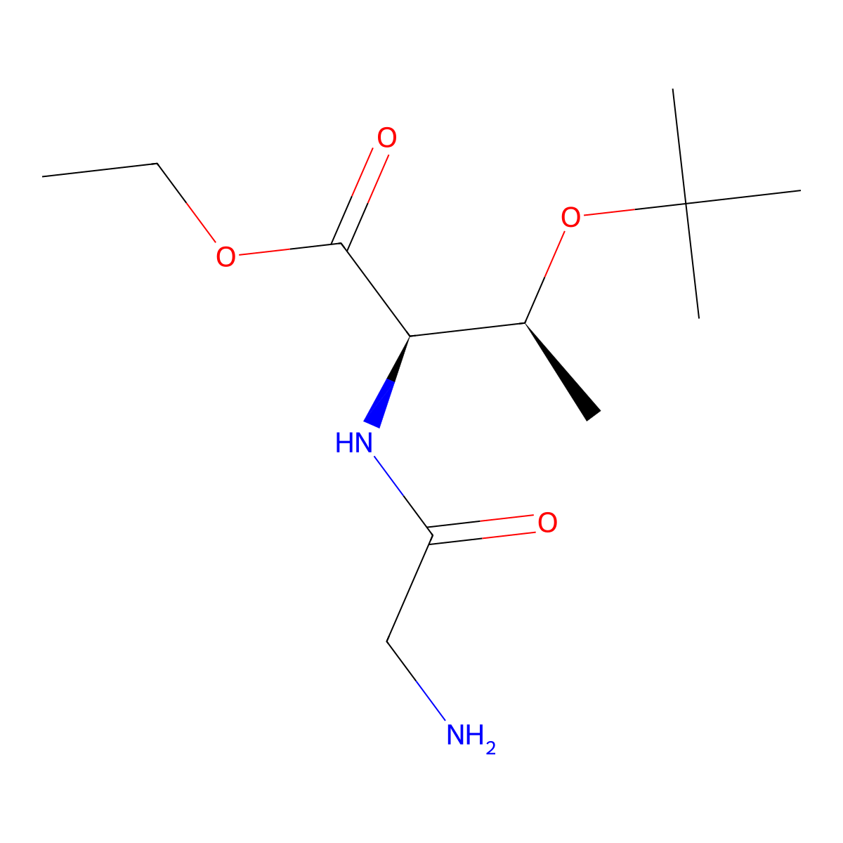 ethyl (2R,3S)-2-(2-aminoacetamido)-3-(tert-butoxy)butanoate molecular structure, CAS 2639374-66-4