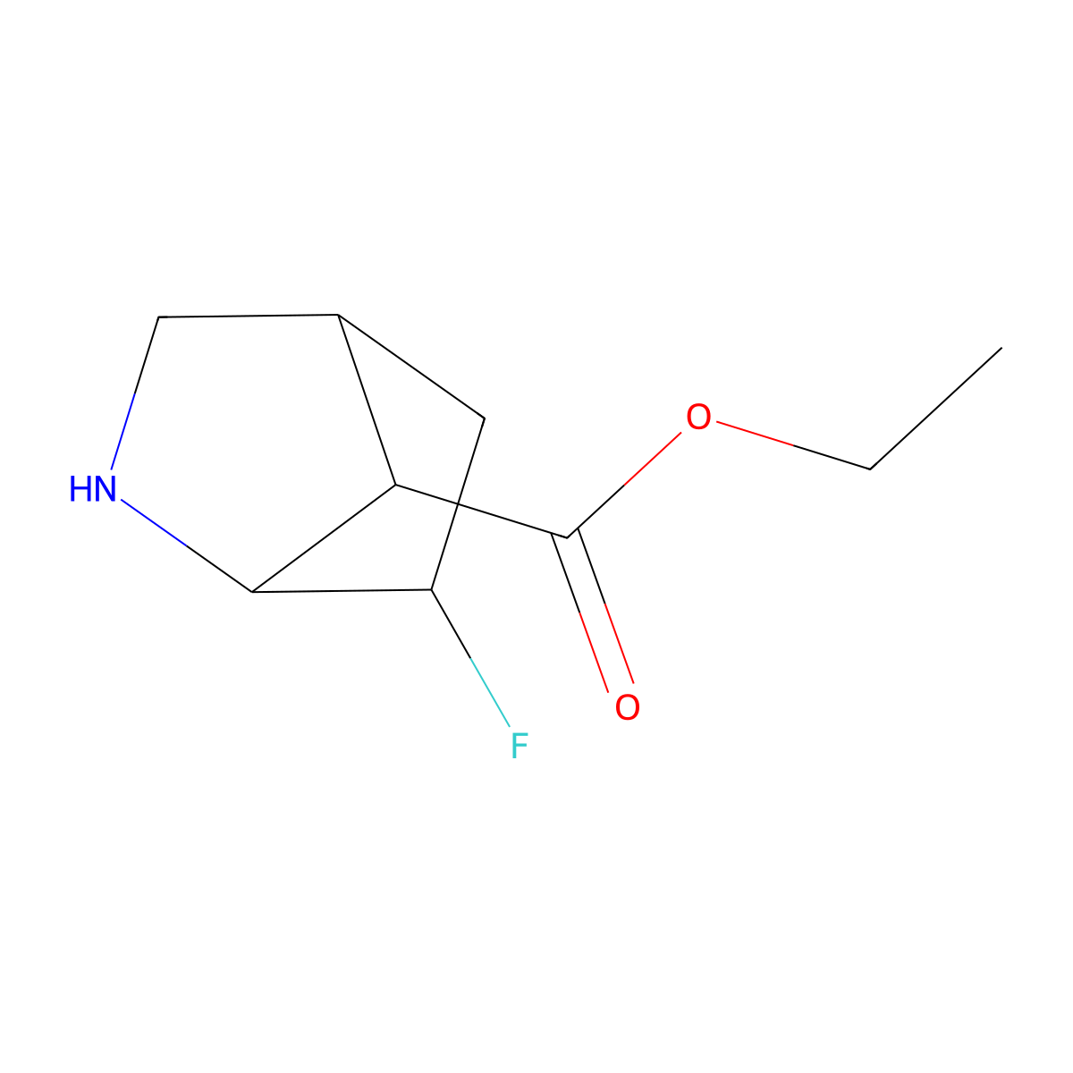 rac-ethyl (1R,4R,6S,7S)-6-fluoro-2-azabicyclo[2.2.1]heptane-7-carboxylate molecular structure, CAS 2639374-69-7