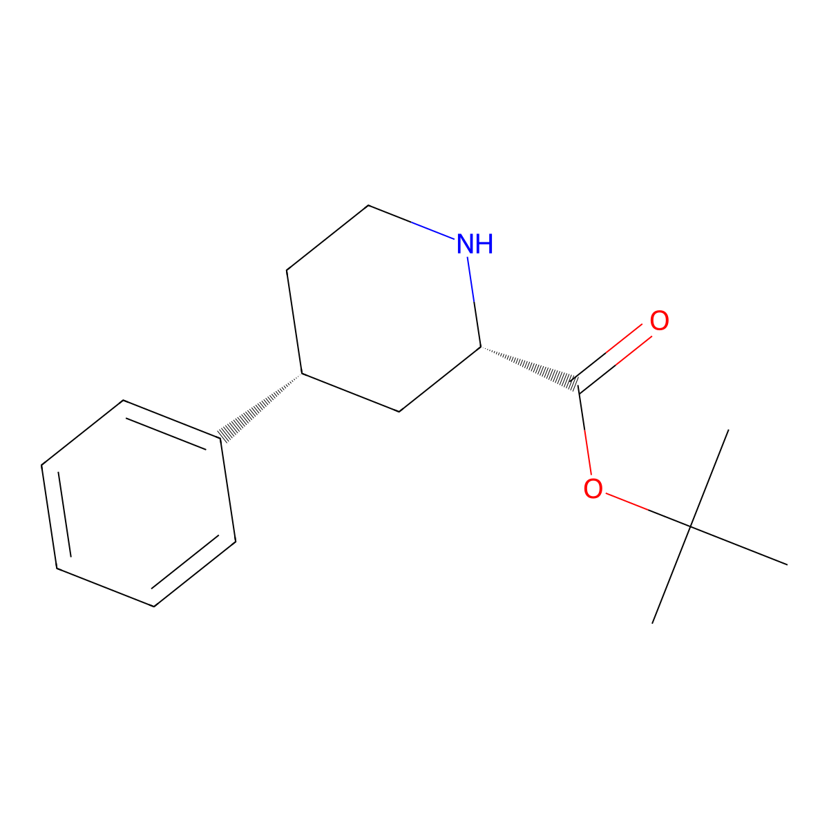 rac-tert-butyl (2R,4S)-4-phenylpiperidine-2-carboxylate molecular structure, CAS 2639374-72-2