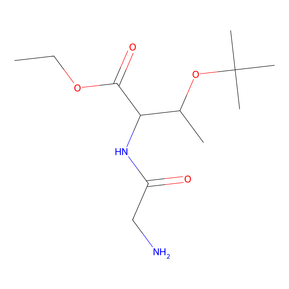 ethyl (2S,3R)-2-(2-aminoacetamido)-3-(tert-butoxy)butanoate molecular structure, CAS 2639374-76-6