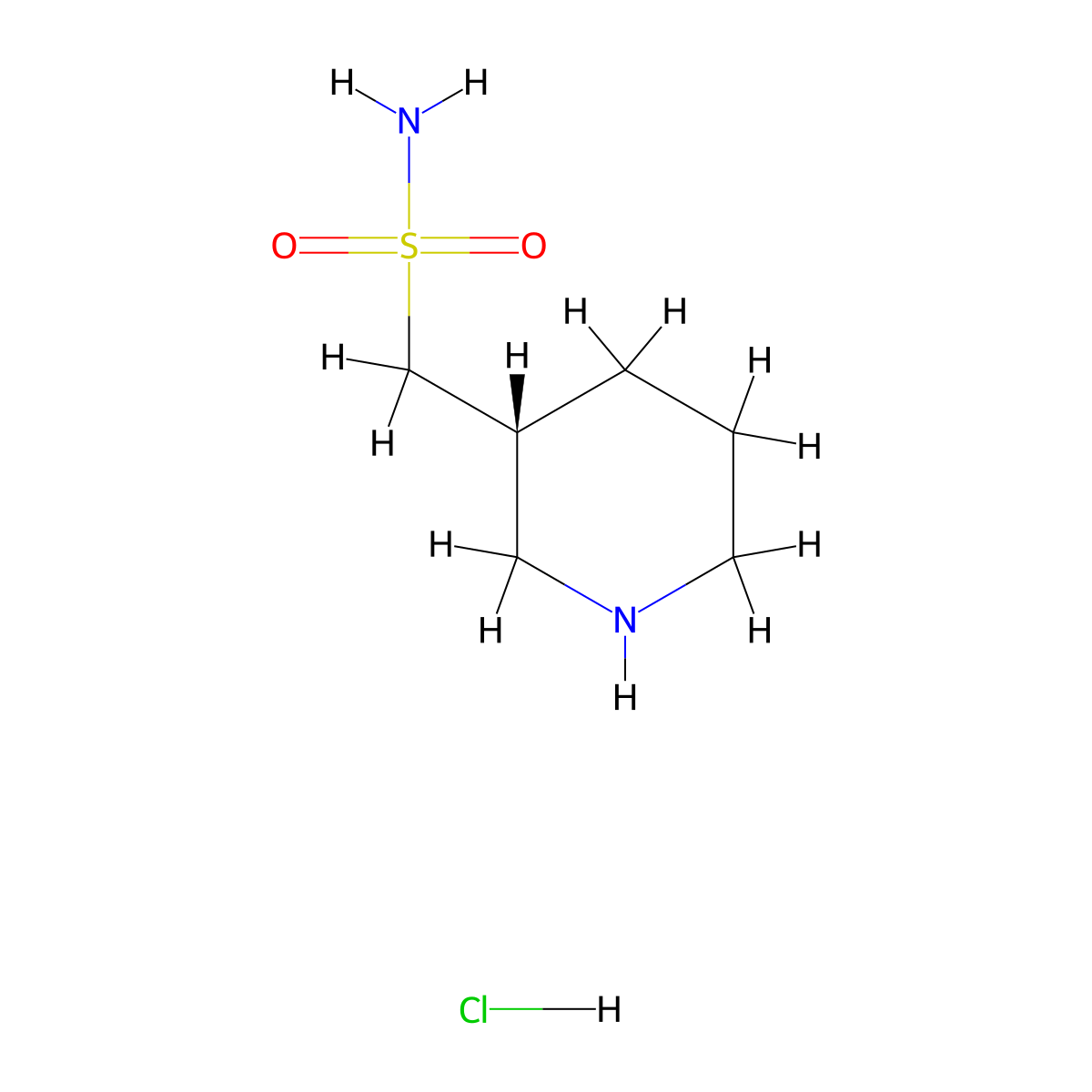 [(3R)-piperidin-3-yl]methanesulfonamide hydrochloride molecular structure, CAS 2639374-81-3