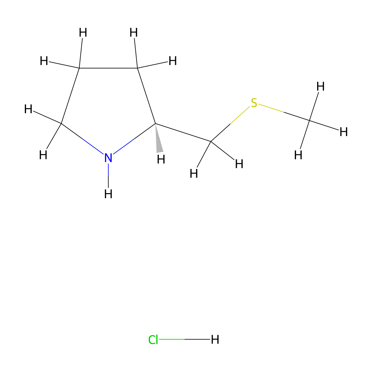 (2S)-2-[(methylsulfanyl)methyl]pyrrolidine hydrochloride molecular structure, CAS 2639375-18-9