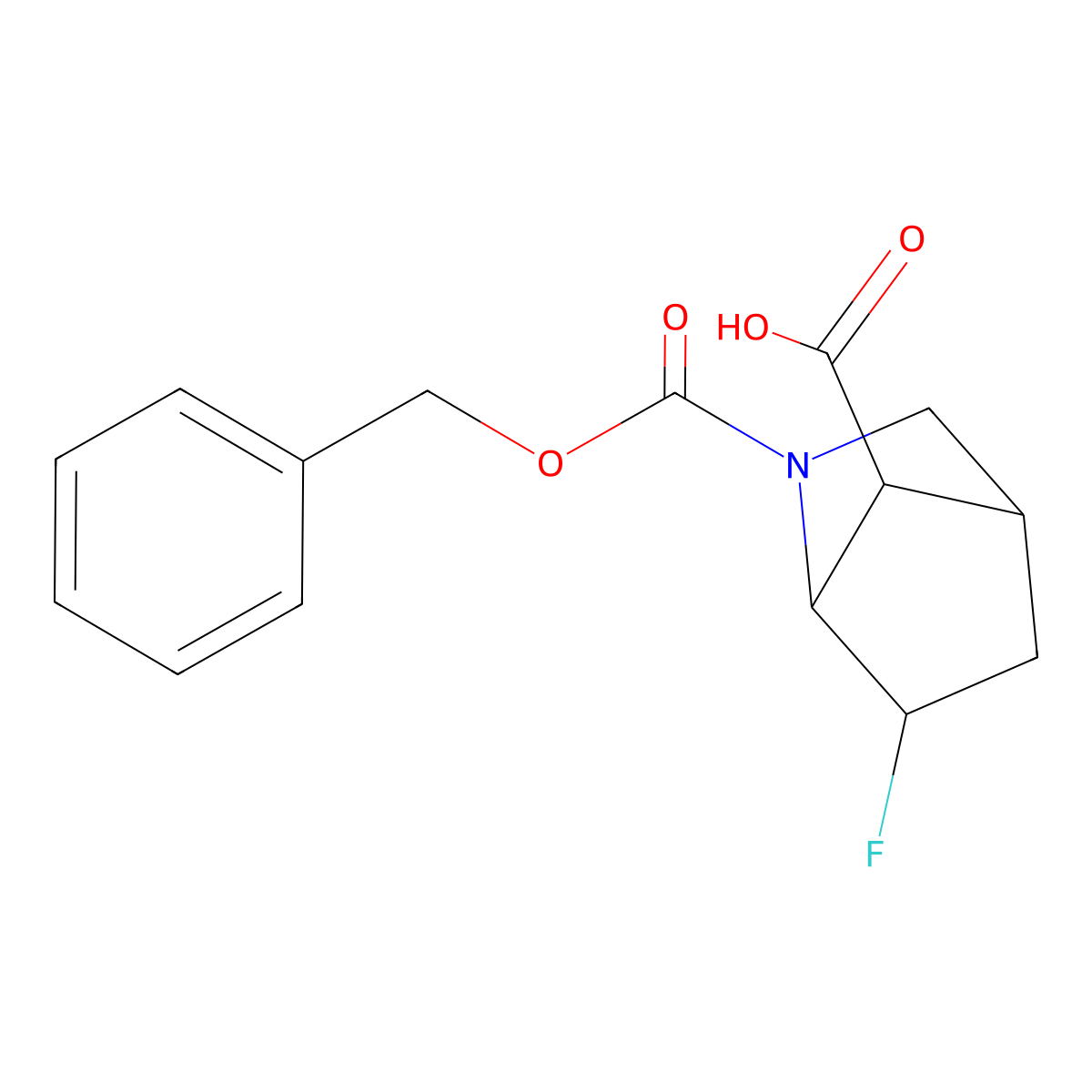 rac-(1R,4R,6S,7S)-2-[(benzyloxy)carbonyl]-6-fluoro-2-azabicyclo[2.2.1]heptane-7-carboxylic acid molecular structure, CAS 2639375-41-8