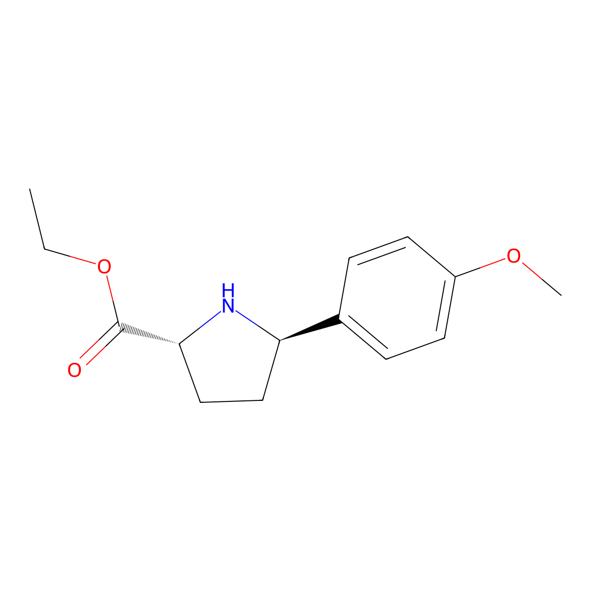 ethyl (2R,5R)-5-(4-methoxyphenyl)pyrrolidine-2-carboxylate molecular structure, CAS 2639375-43-0