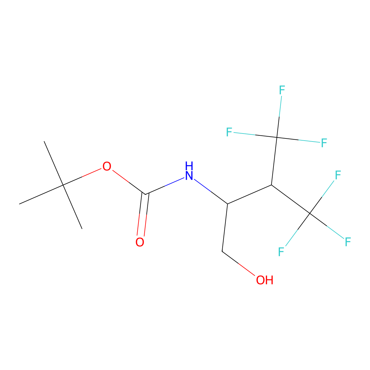 tert-butyl N-[(2R)-4,4,4-trifluoro-1-hydroxy-3-(trifluoromethyl)butan-2-yl]carbamate molecular structure, CAS 2639375-65-6