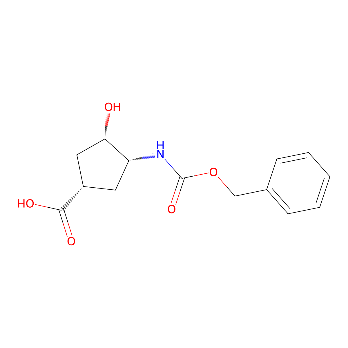 (1S,3R,4S)-3-{[(benzyloxy)carbonyl]amino}-4-hydroxycyclopentane-1-carboxylic acid molecular structure, CAS 2639375-80-5