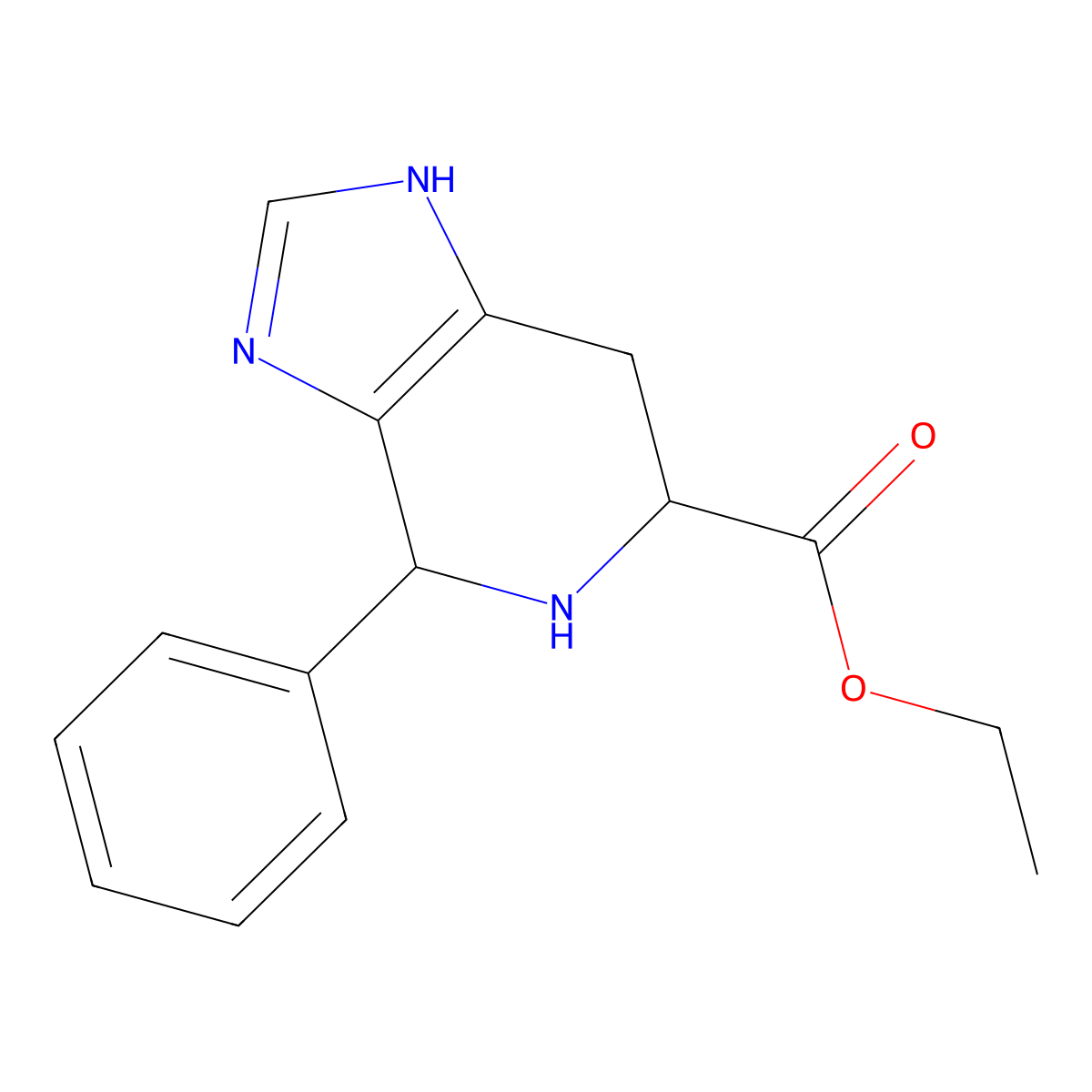 rac-ethyl (4R,6R)-4-phenyl-3H,4H,5H,6H,7H-imidazo[4,5-c]pyridine-6-carboxylate molecular structure, CAS 2639375-86-1