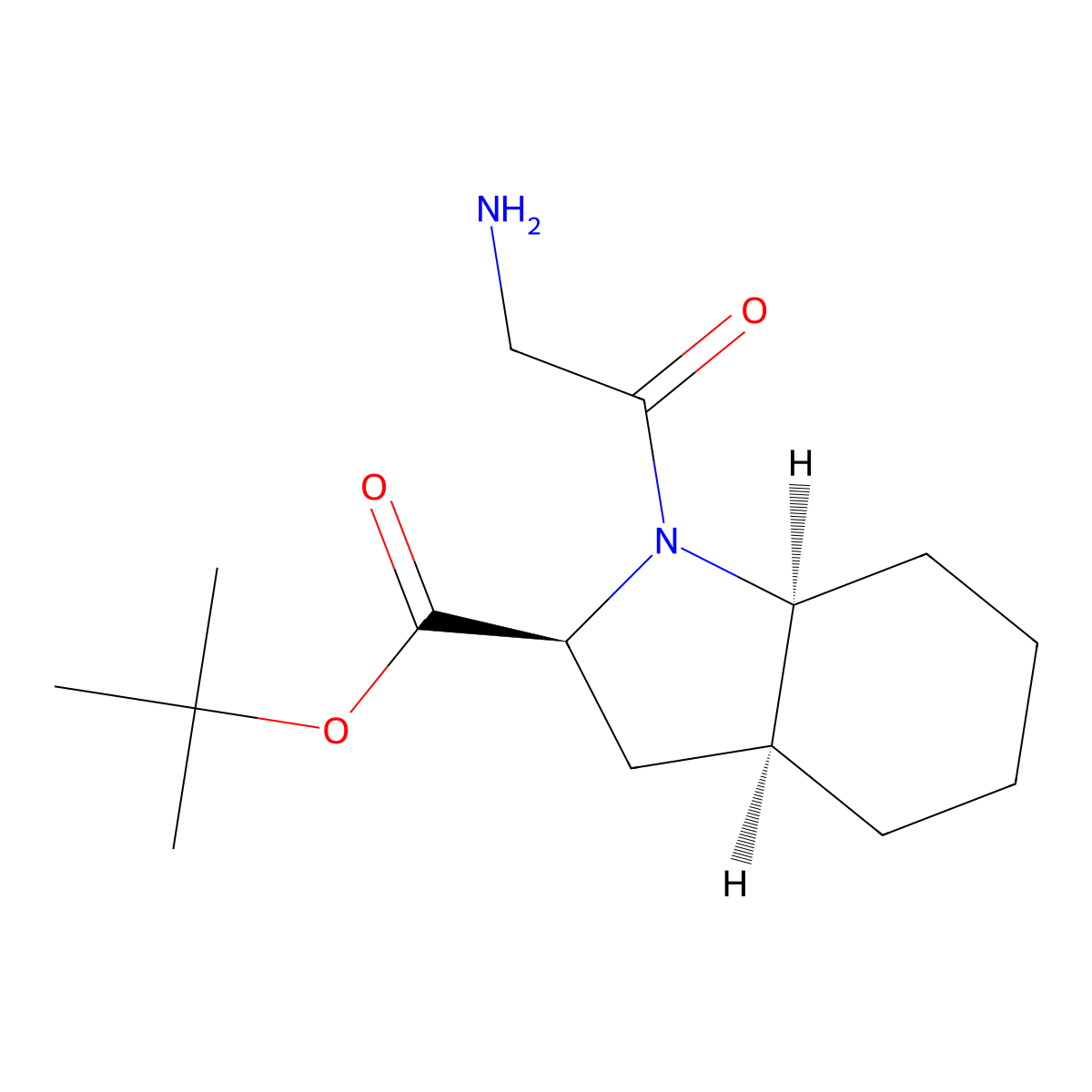 tert-butyl (2S,3aS,7aS)-1-(2-aminoacetyl)-octahydro-1H-indole-2-carboxylate molecular structure, CAS 2639377-77-6