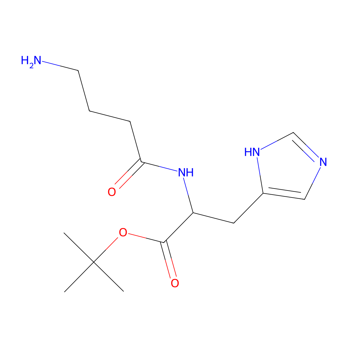 tert-butyl (2S)-2-(4-aminobutanamido)-3-(1H-imidazol-4-yl)propanoate molecular structure, CAS 2639377-94-7