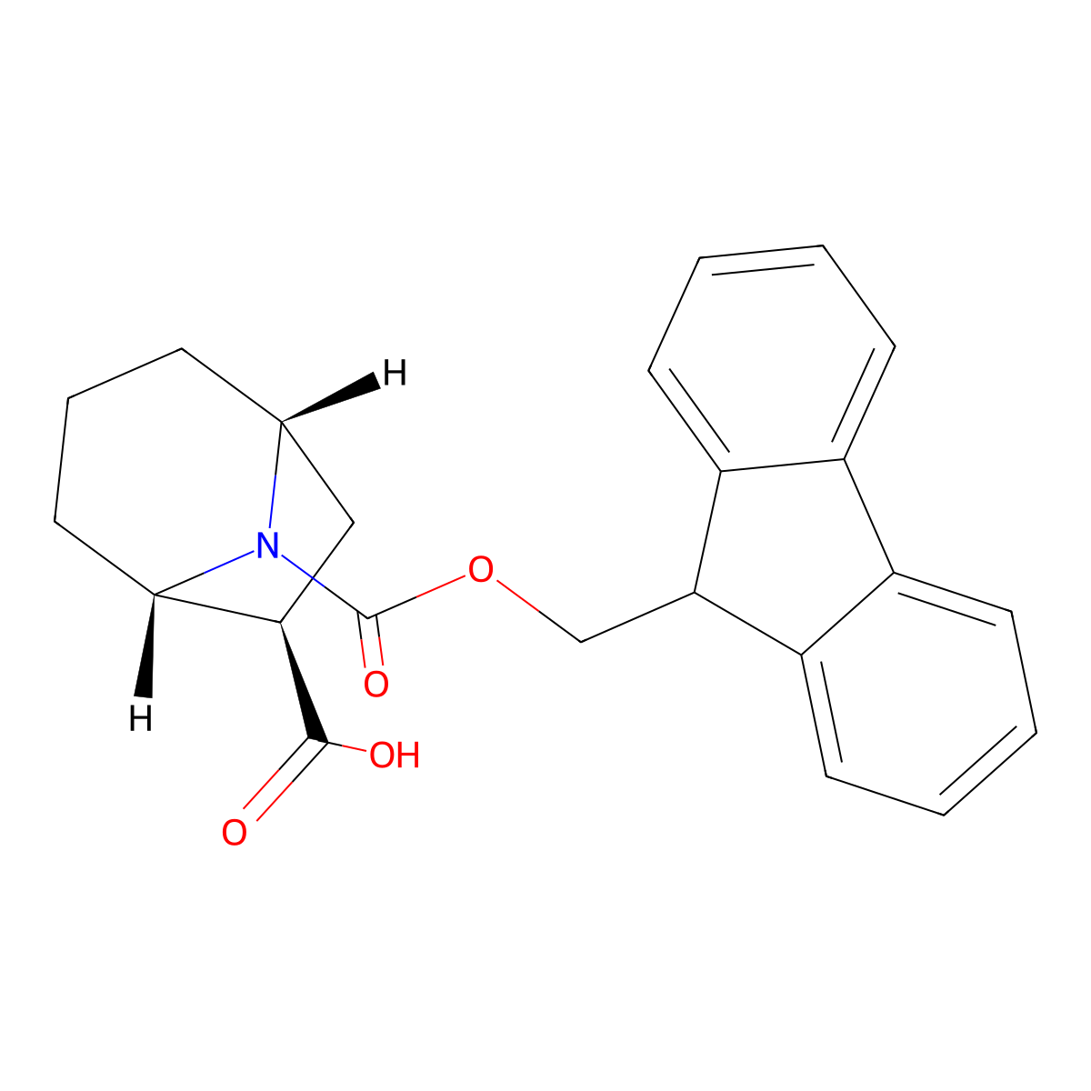 rac-(1R,5S,6R)-8-{[(9H-fluoren-9-yl)methoxy]carbonyl}-8-azabicyclo[3.2.1]octane-6-carboxylic acid molecular structure, CAS 2639378-12-2