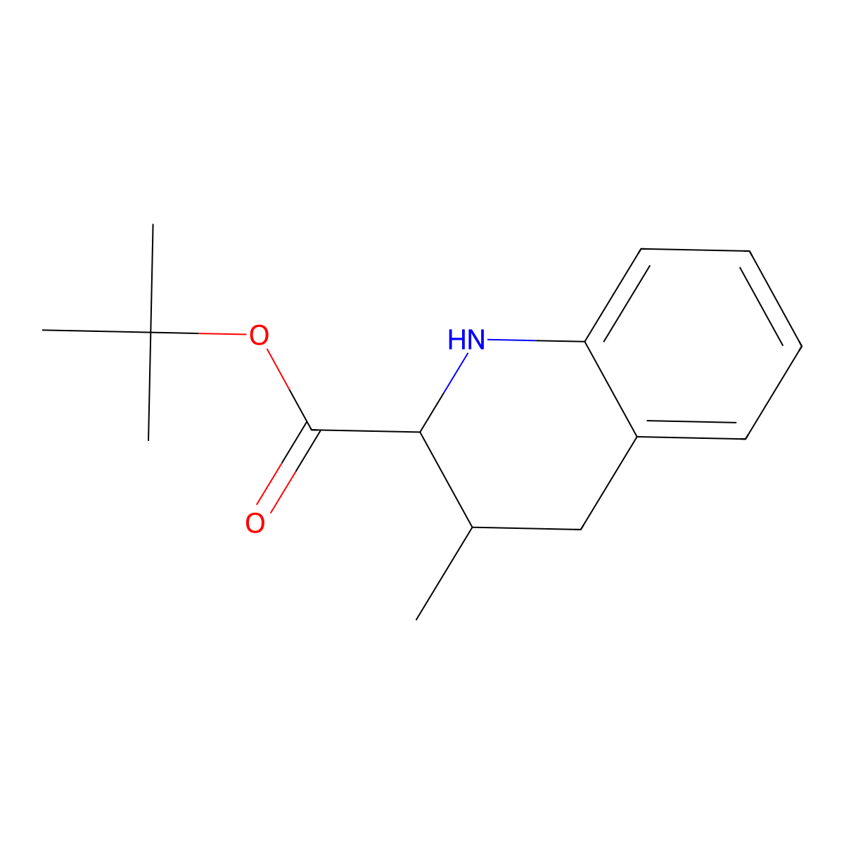 rac-tert-butyl (2R,3S)-3-methyl-1,2,3,4-tetrahydroquinoline-2-carboxylate molecular structure, CAS 2639378-30-4
