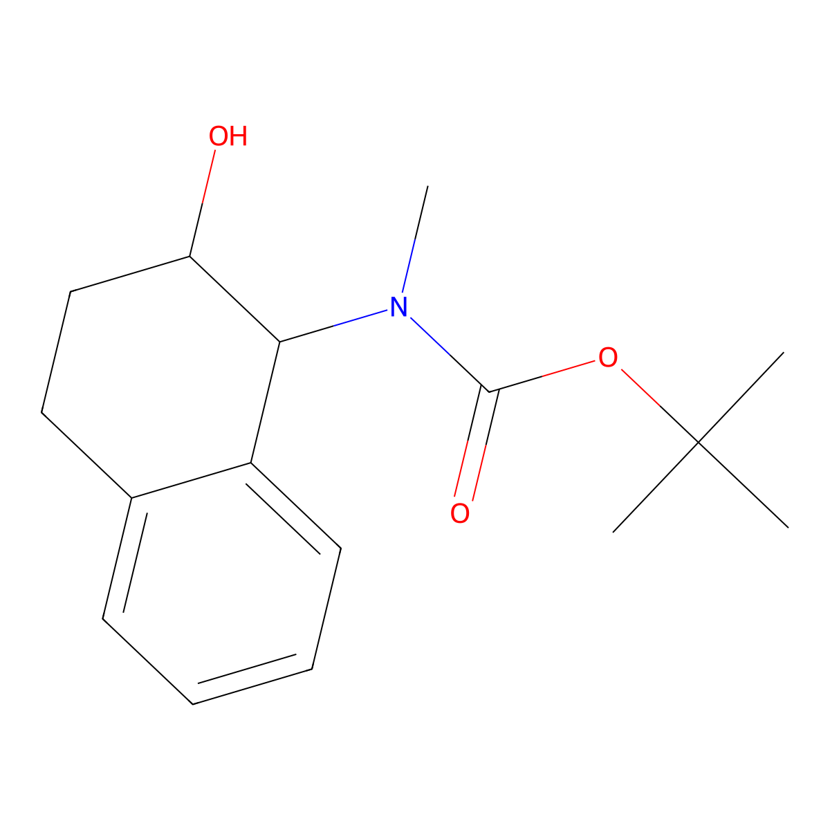 rac-tert-butyl N-[(1R,2R)-2-hydroxy-1,2,3,4-tetrahydronaphthalen-1-yl]-N-methylcarbamate molecular structure, CAS 2639378-41-7