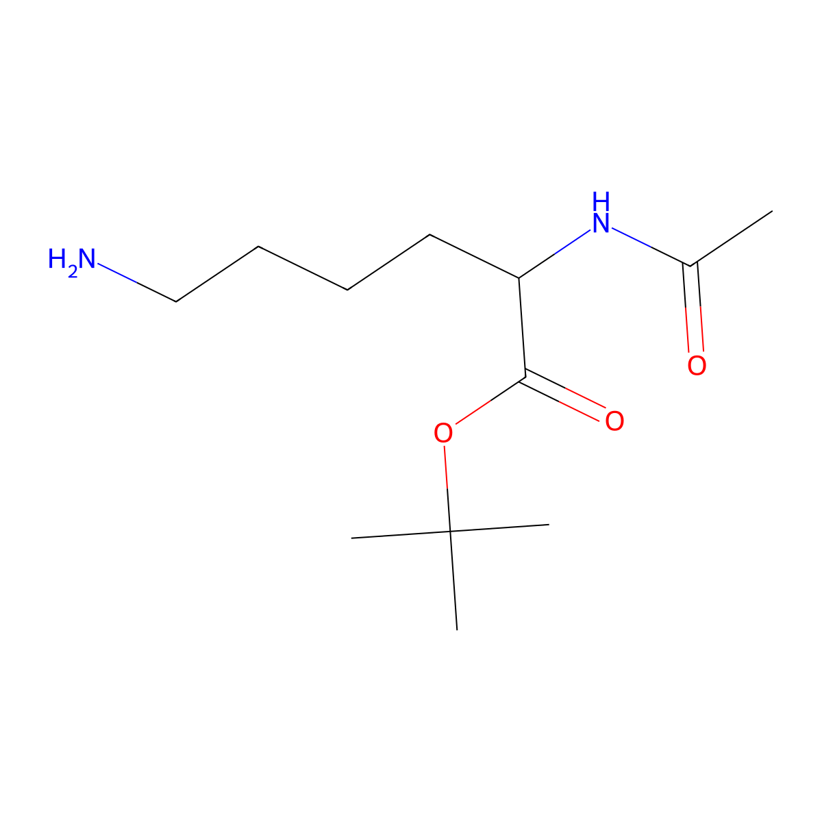 tert-butyl (2S)-6-amino-2-acetamidohexanoate molecular structure, CAS 2639378-56-4