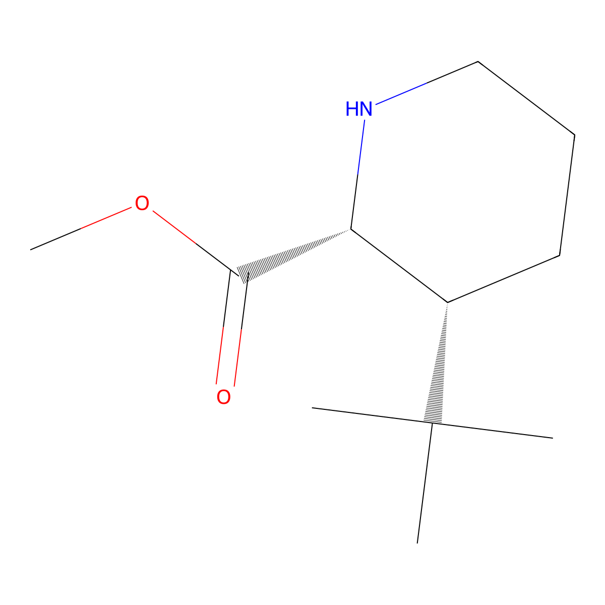 rac-methyl (2R,3R)-3-tert-butylpiperidine-2-carboxylate molecular structure, CAS 2639378-57-5