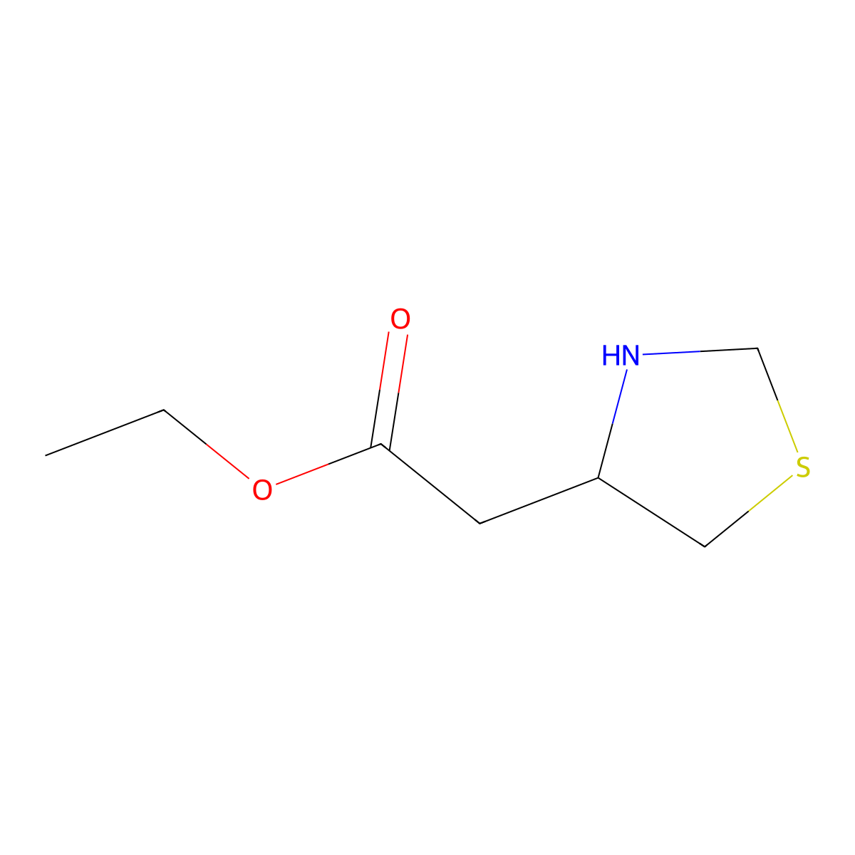 ethyl 2-[(4S)-1,3-thiazolidin-4-yl]acetate molecular structure, CAS 2639378-65-5