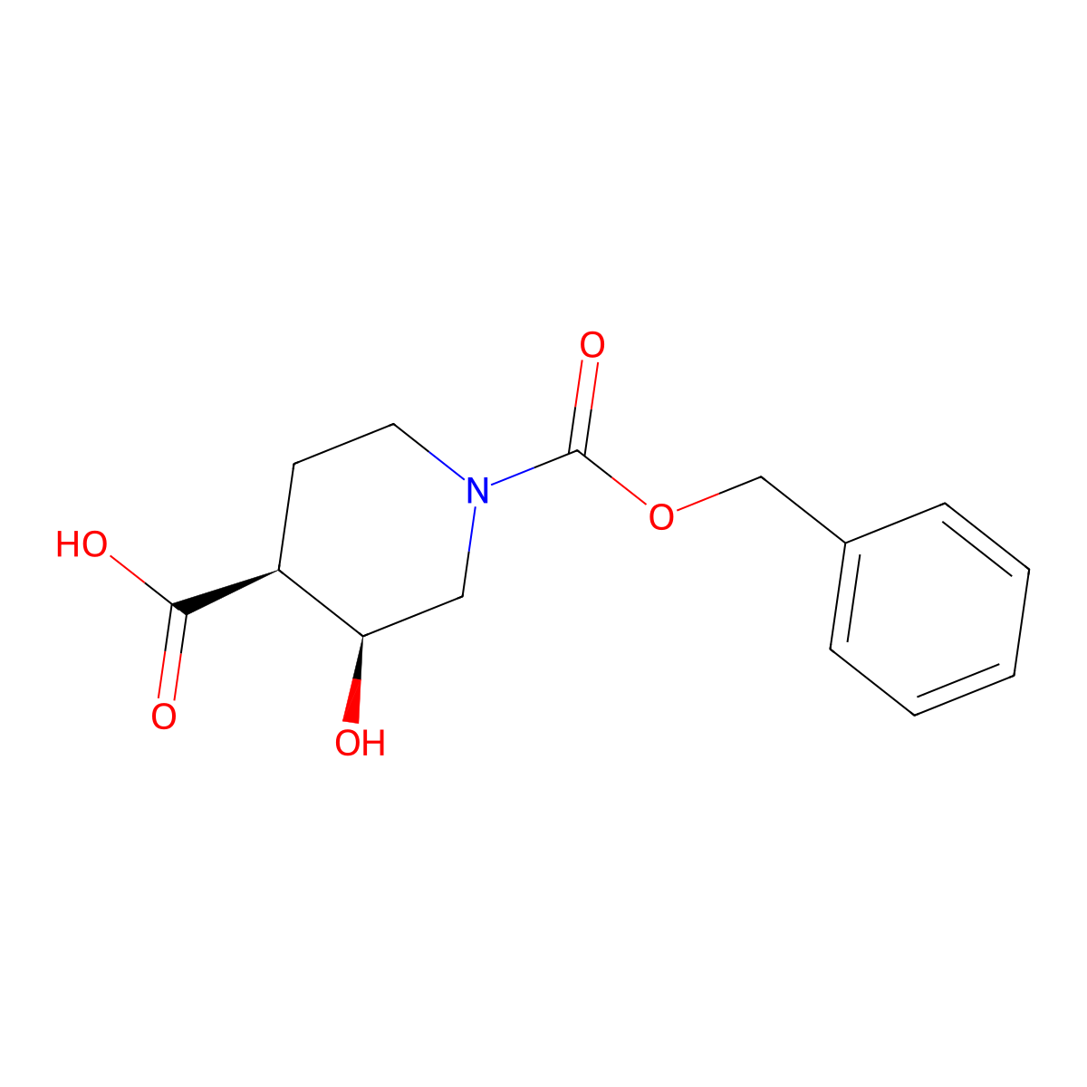 rac-(3R,4R)-1-[(benzyloxy)carbonyl]-3-hydroxypiperidine-4-carboxylic acid molecular structure, CAS 2639378-71-3