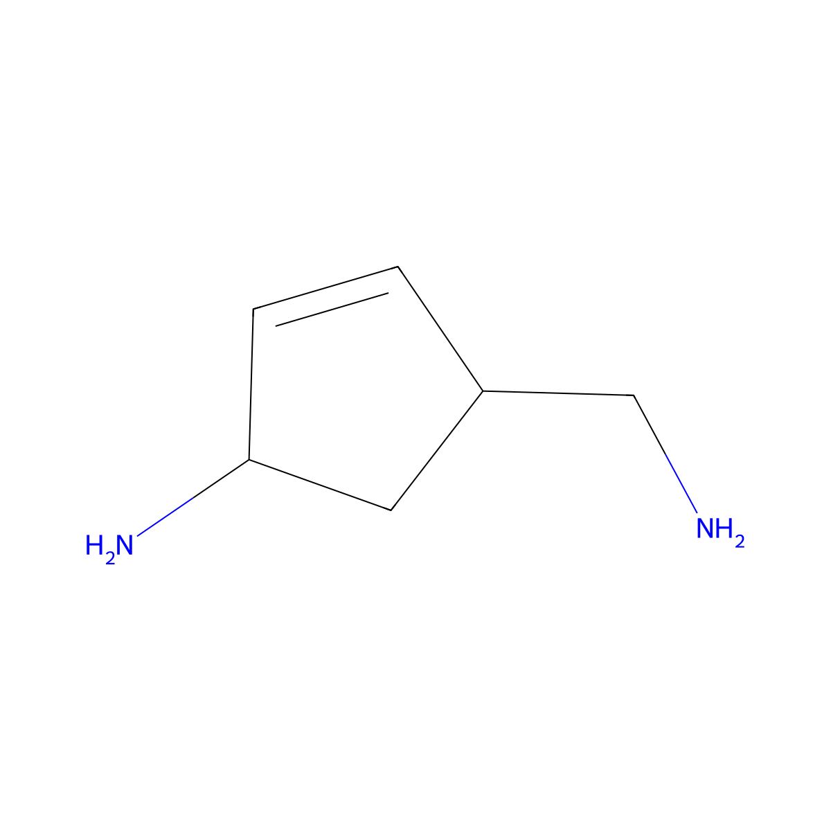 (1S,4R)-4-(aminomethyl)cyclopent-2-en-1-amine molecular structure, CAS 2639378-75-7