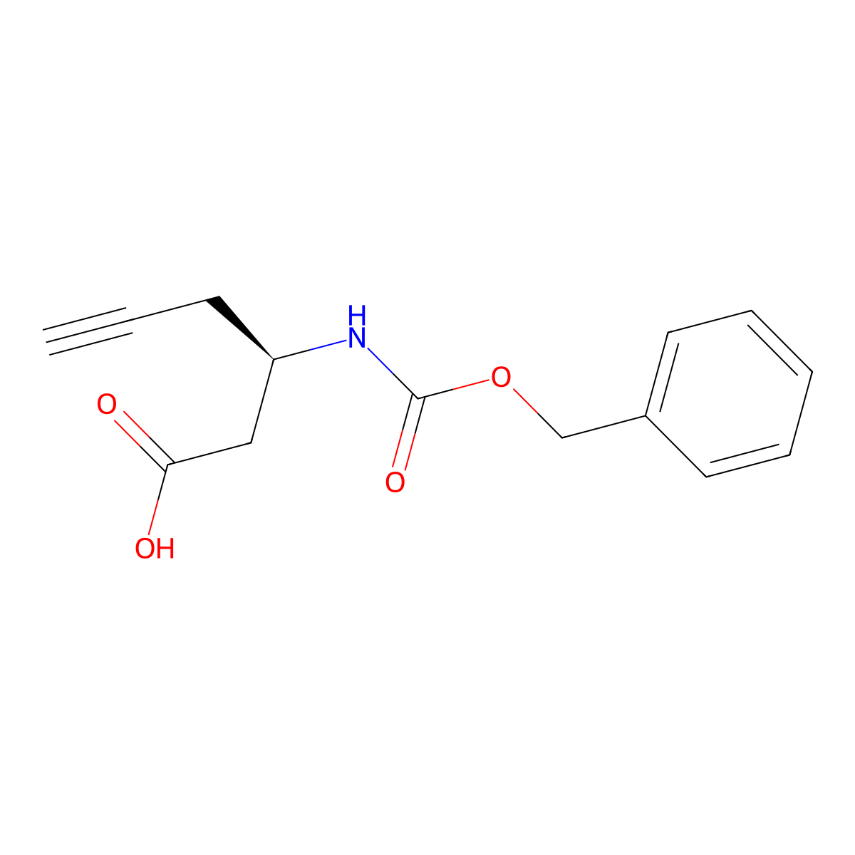 (3R)-3-{[(benzyloxy)carbonyl]amino}hex-5-ynoic acid molecular structure, CAS 2639378-76-8