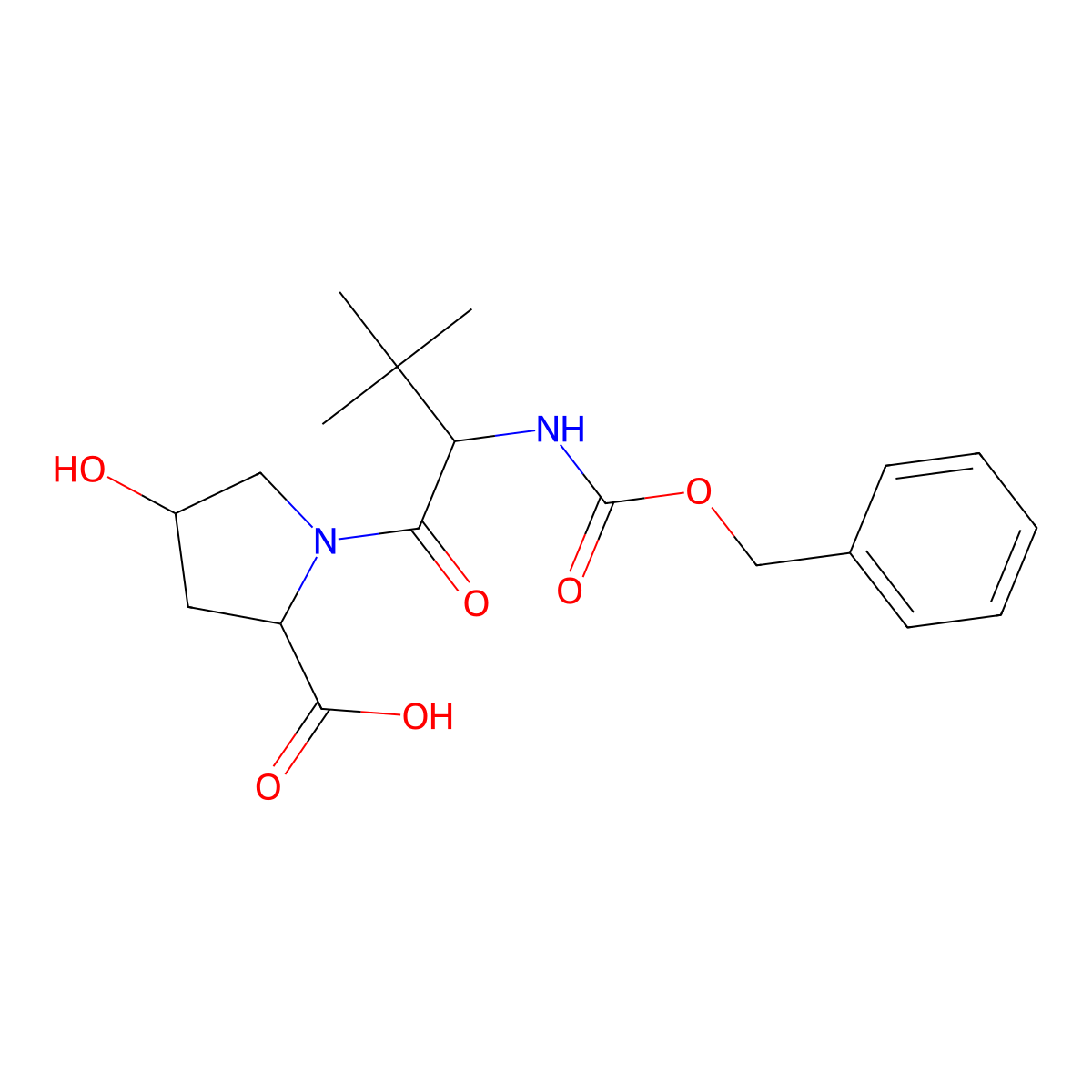 (2S,4R)-1-[(2S)-2-{[(benzyloxy)carbonyl]amino}-3,3-dimethylbutanoyl]-4-hydroxypyrrolidine-2-carboxylic acid molecular structure, CAS 2639378-90-6