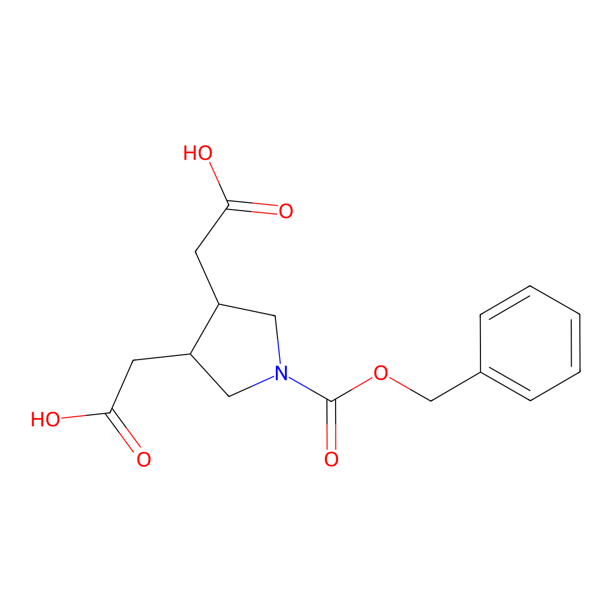 rac-2-[(3R,4R)-1-[(benzyloxy)carbonyl]-4-(carboxymethyl)pyrrolidin-3-yl]acetic acid molecular structure, CAS 2639378-97-3