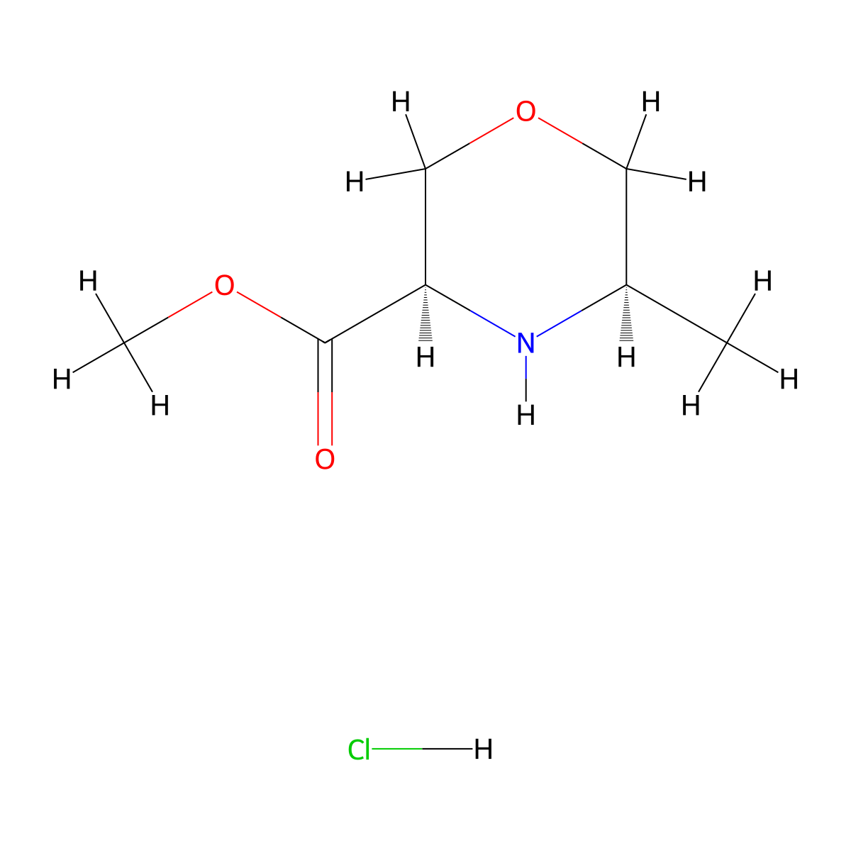 methyl(3R,5R)-5-methylmorpholine-3-carboxylatehydrochloride molecular structure, CAS 2639379-06-7
