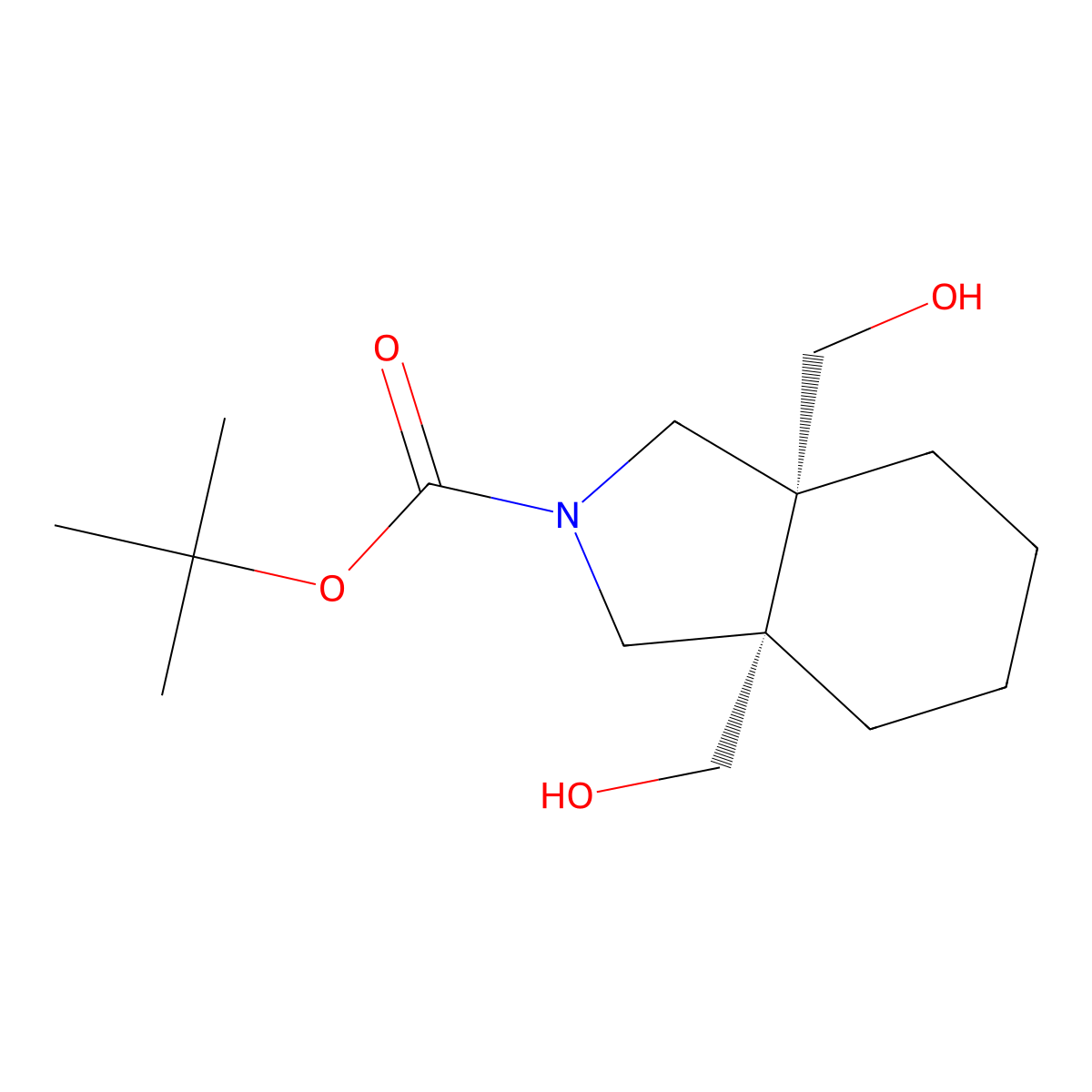 tert-butyl (3aR,7aS)-3a,7a-bis(hydroxymethyl)-octahydro-1H-isoindole-2-carboxylate molecular structure, CAS 2639379-10-3