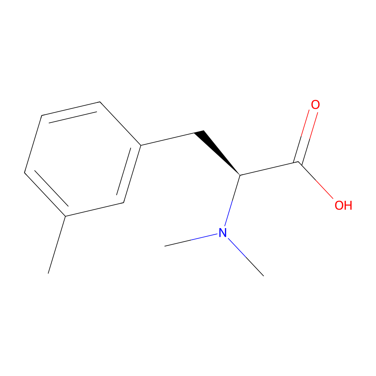 (2S)-2-(dimethylamino)-3-(3-methylphenyl)propanoic acid molecular structure, CAS 2639379-11-4