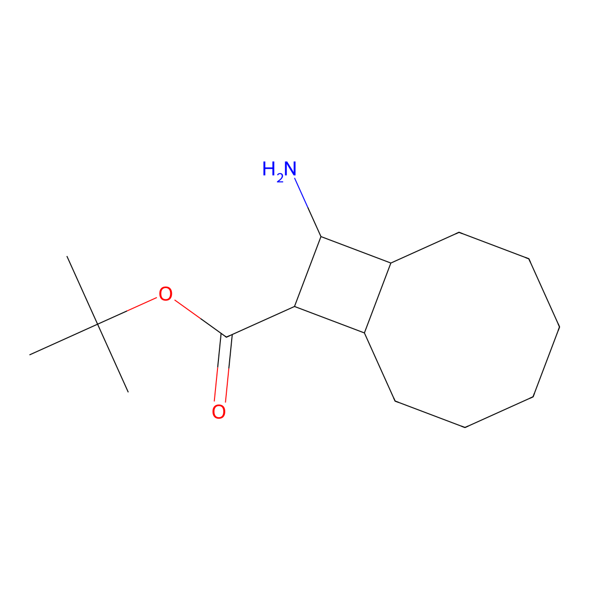 rac-tert-butyl (1R,8S,9S,10S)-10-aminobicyclo[6.2.0]decane-9-carboxylate molecular structure, CAS 2639379-14-7