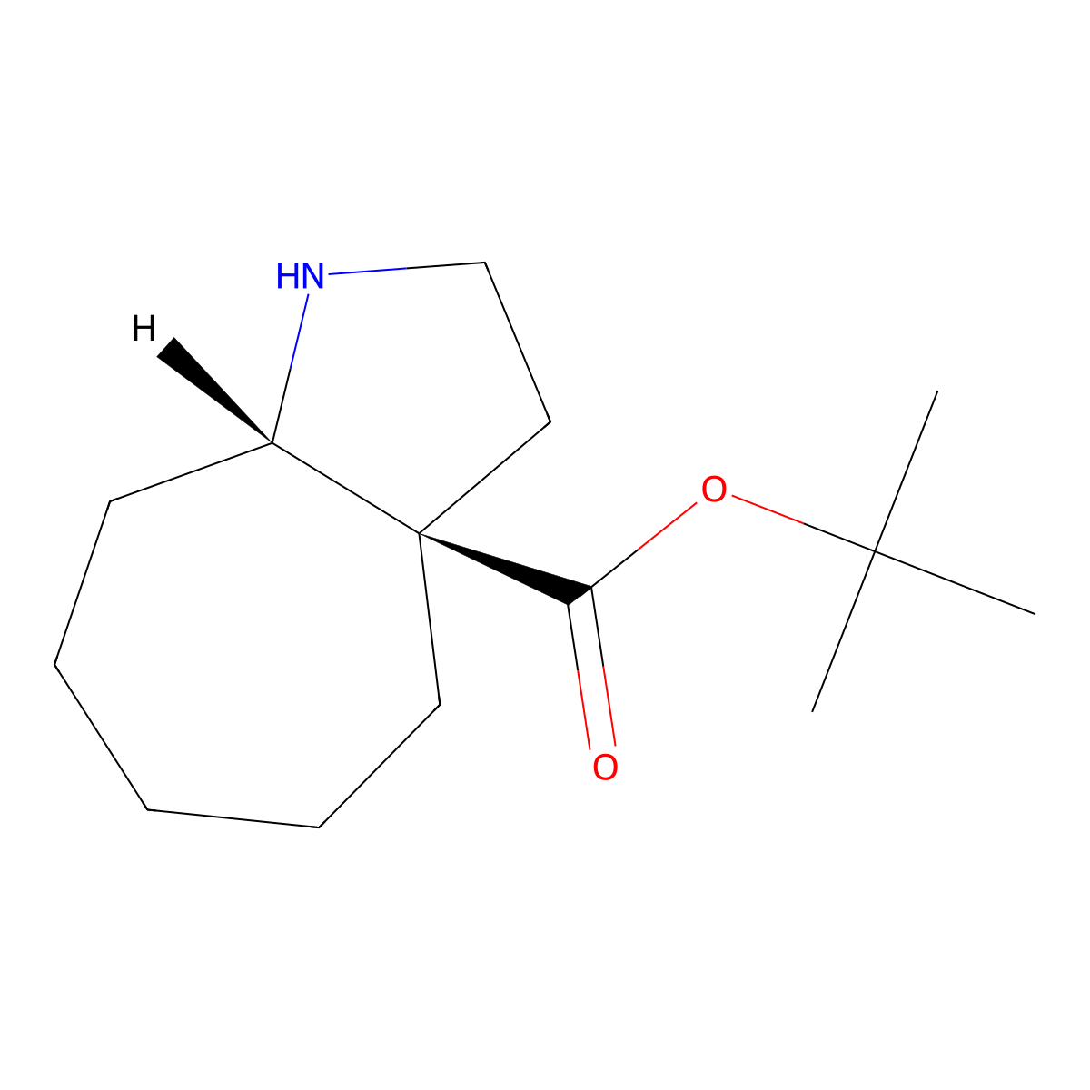 rac-tert-butyl (3aR,8aS)-decahydrocyclohepta[b]pyrrole-3a-carboxylate molecular structure, CAS 2639379-16-9