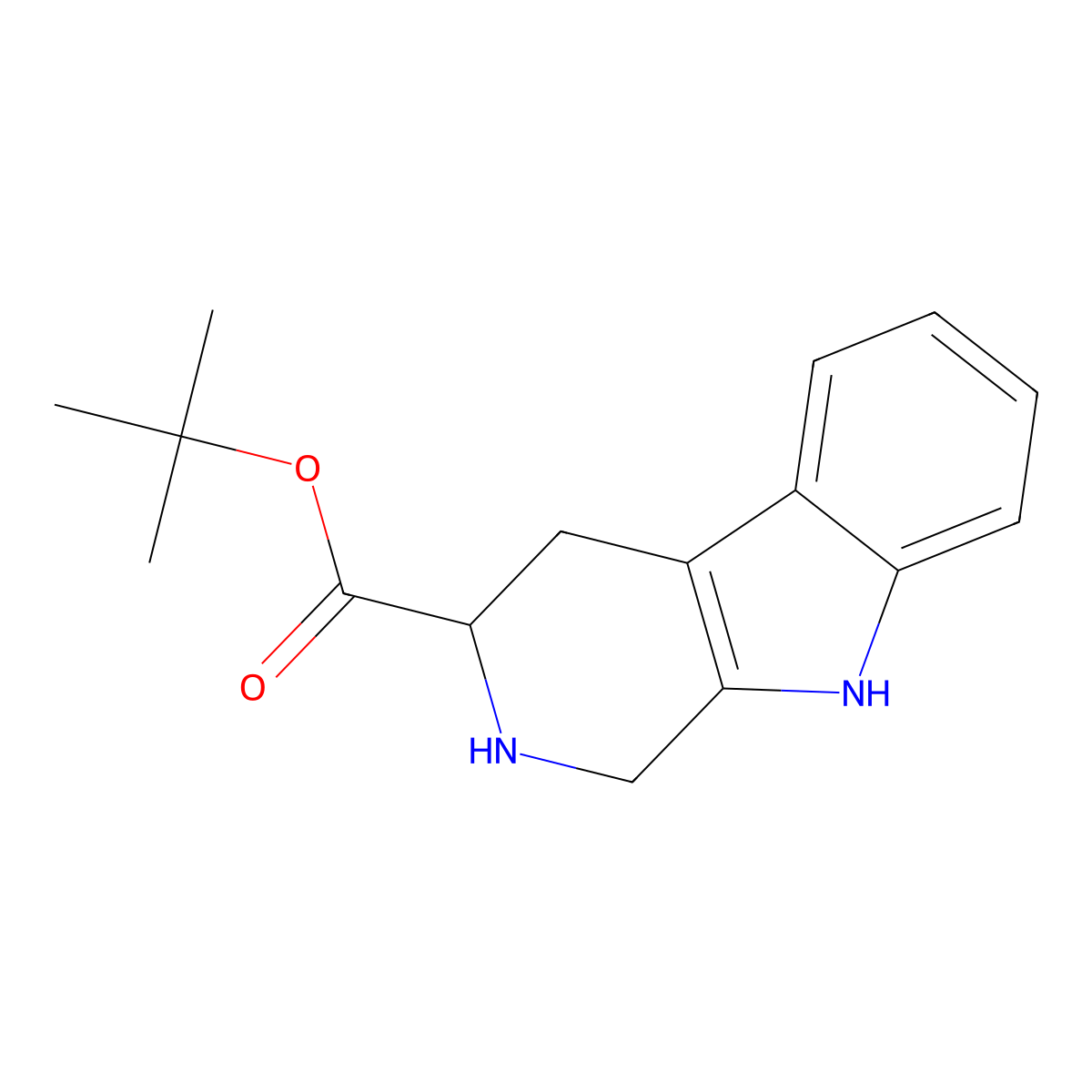 tert-butyl (3R)-1H,2H,3H,4H,9H-pyrido[3,4-b]indole-3-carboxylate molecular structure, CAS 2639379-18-1