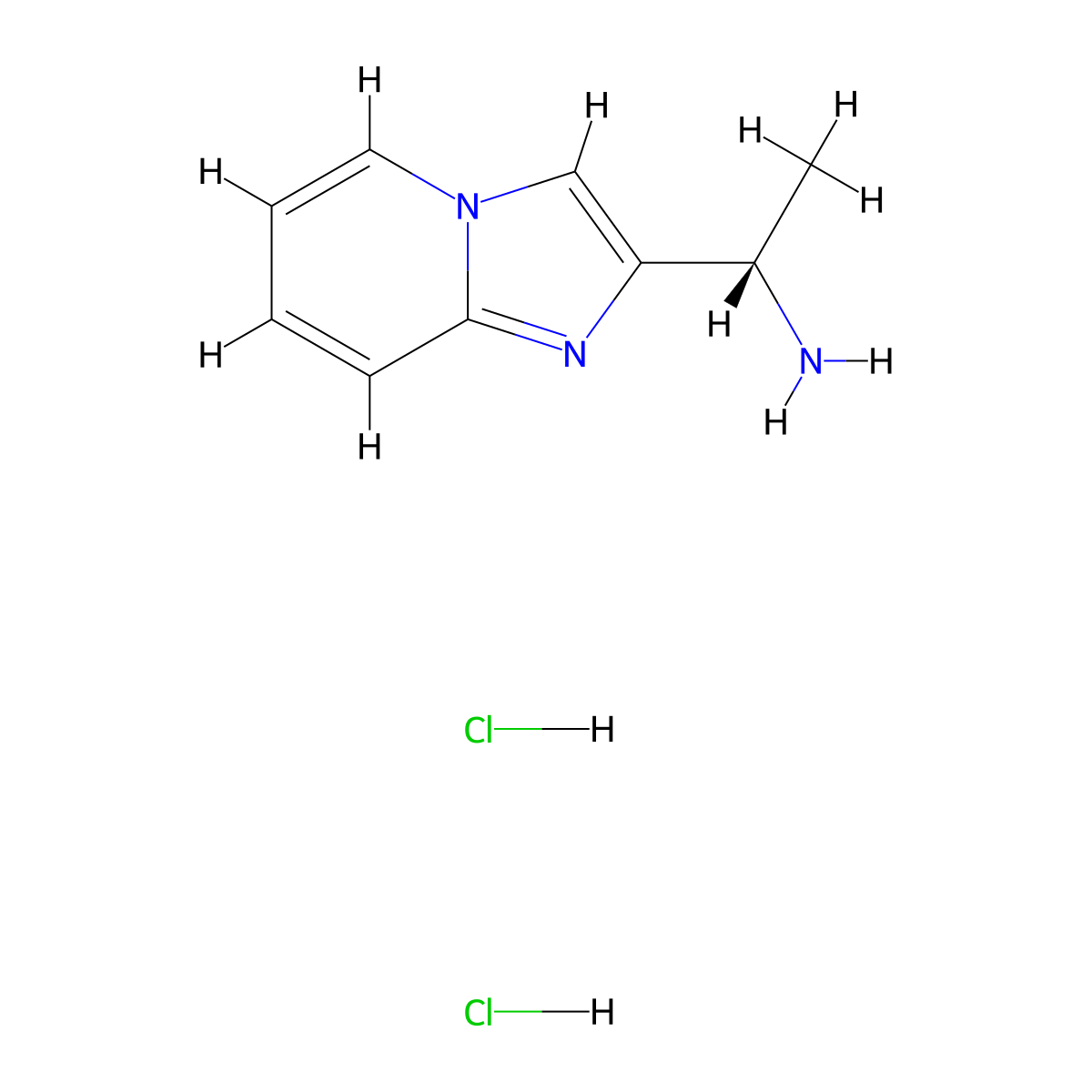 (1S)-1-{imidazo[1,2-a]pyridin-2-yl}ethan-1-aminedihydrochloride molecular structure, CAS 2639379-28-3