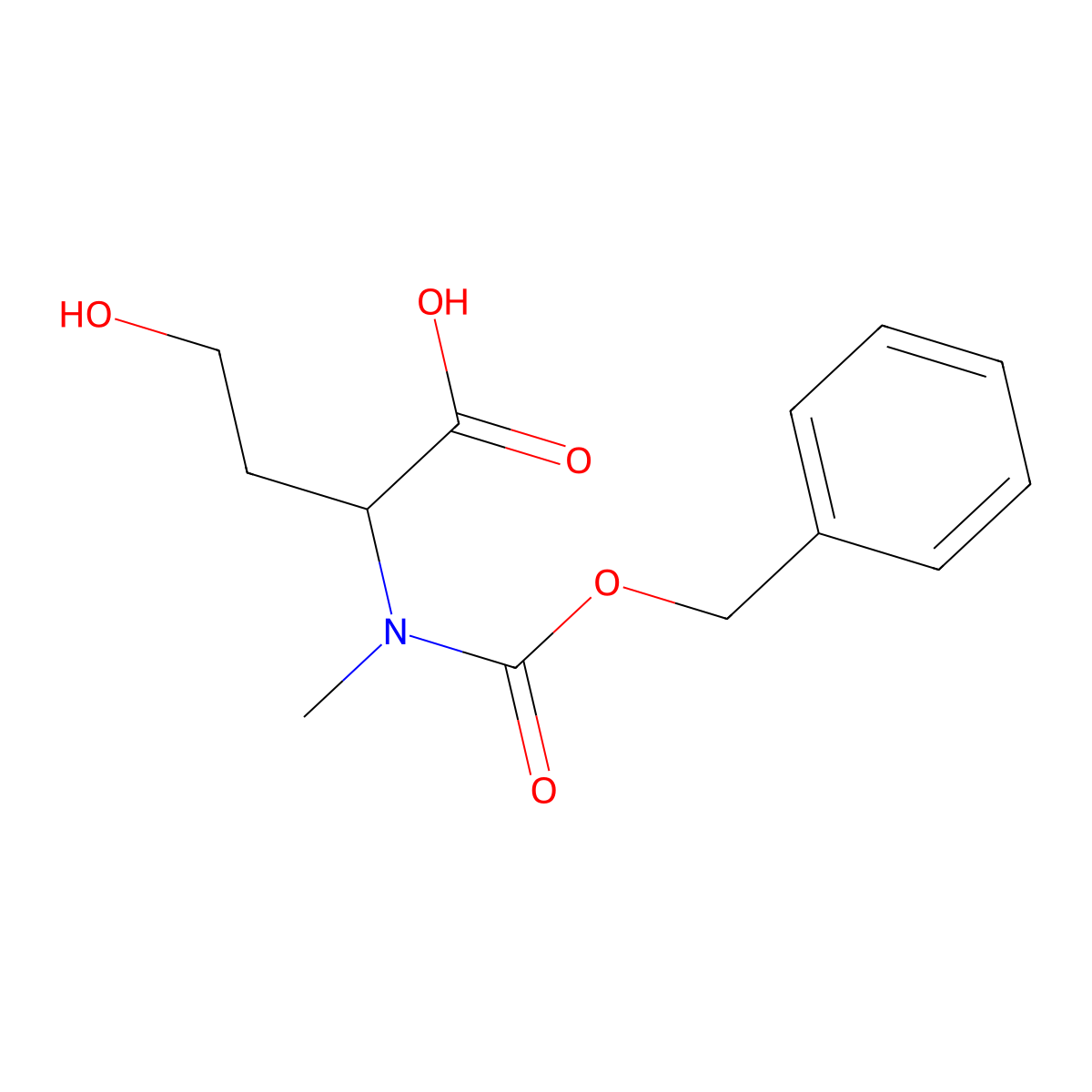 (2R)-2-{[(benzyloxy)carbonyl](methyl)amino}-4-hydroxybutanoic acid molecular structure, CAS 2639379-33-0