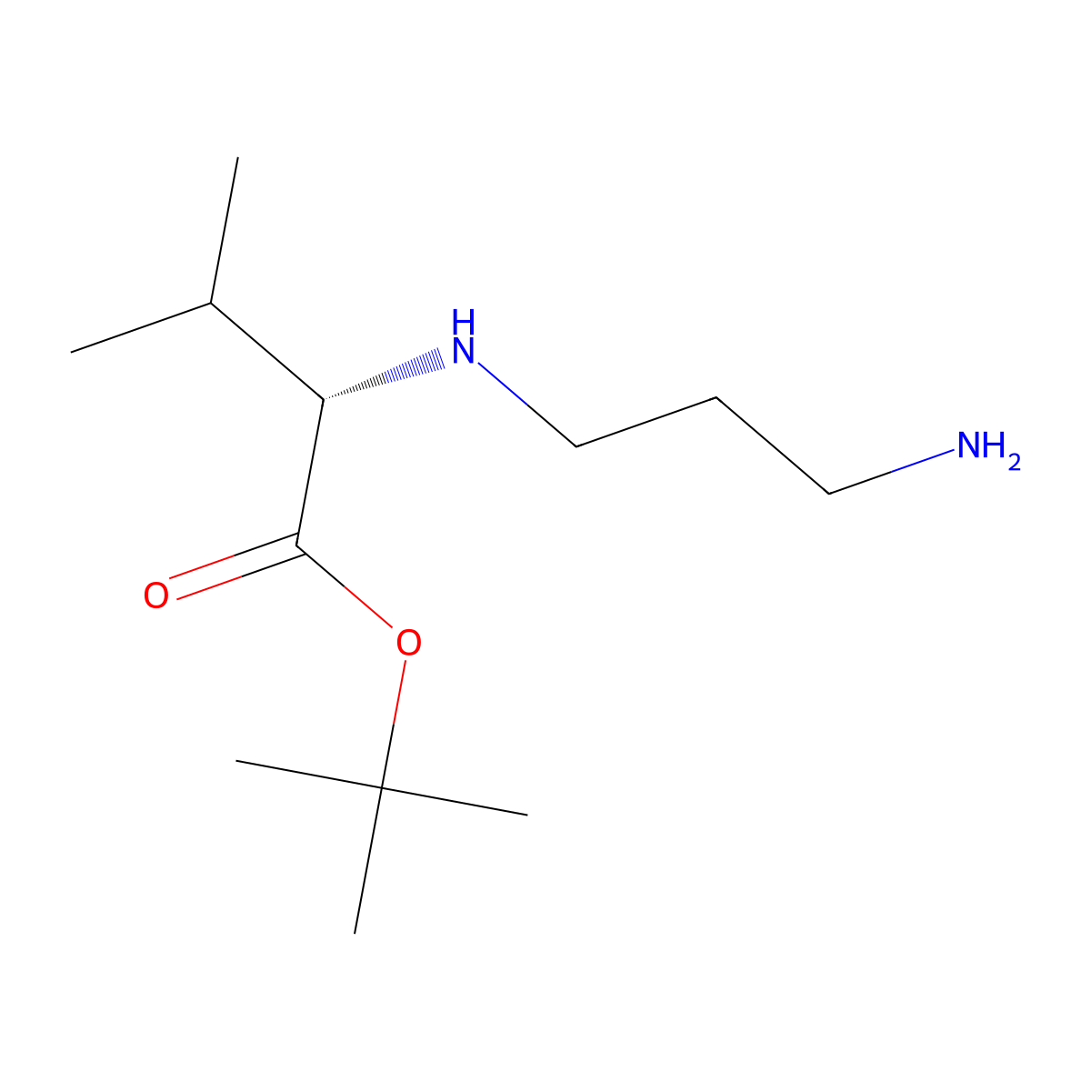 tert-butyl (2S)-2-[(3-aminopropyl)amino]-3-methylbutanoate molecular structure, CAS 2639379-68-1