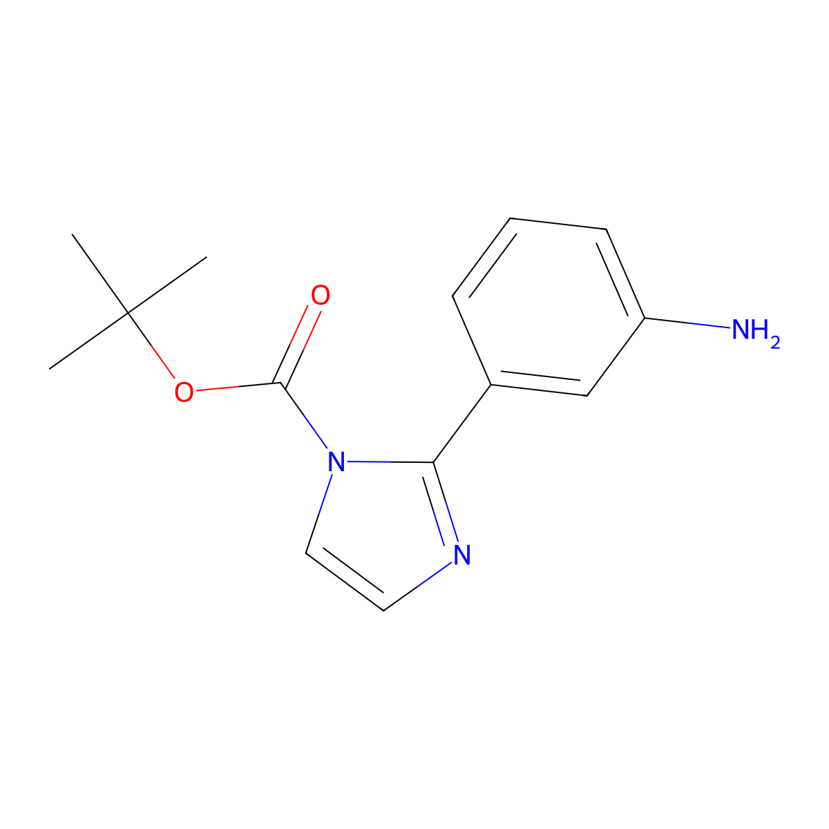 tert-butyl 2-(3-aminophenyl)-1H-imidazole-1-carboxylate molecular structure, CAS 2639387-10-1