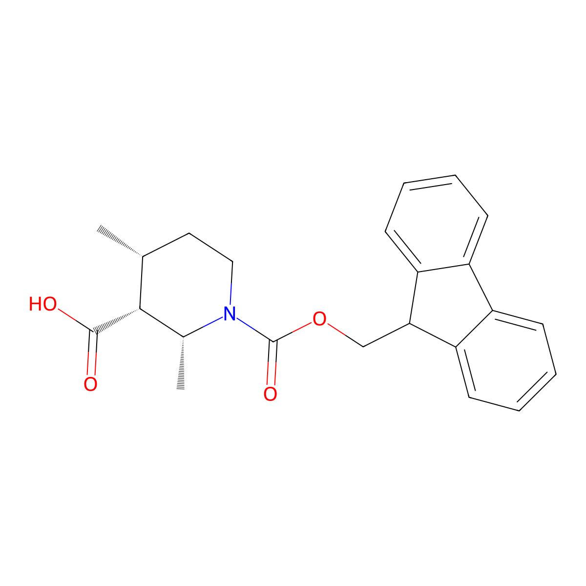 rac-(2R,3R,4R)-1-{[(9H-fluoren-9-yl)methoxy]carbonyl}-2,4-dimethylpiperidine-3-carboxylic acid molecular structure, CAS 2639388-54-6