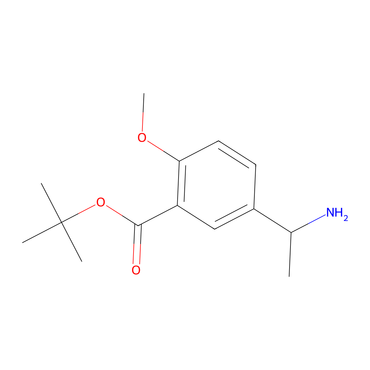 tert-butyl 5-[(1S)-1-aminoethyl]-2-methoxybenzoate molecular structure, CAS 2639388-77-3