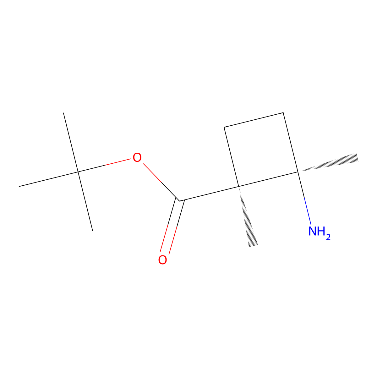rac-tert-butyl (1R,2S)-2-amino-1,2-dimethylcyclobutane-1-carboxylate molecular structure, CAS 2639388-93-3