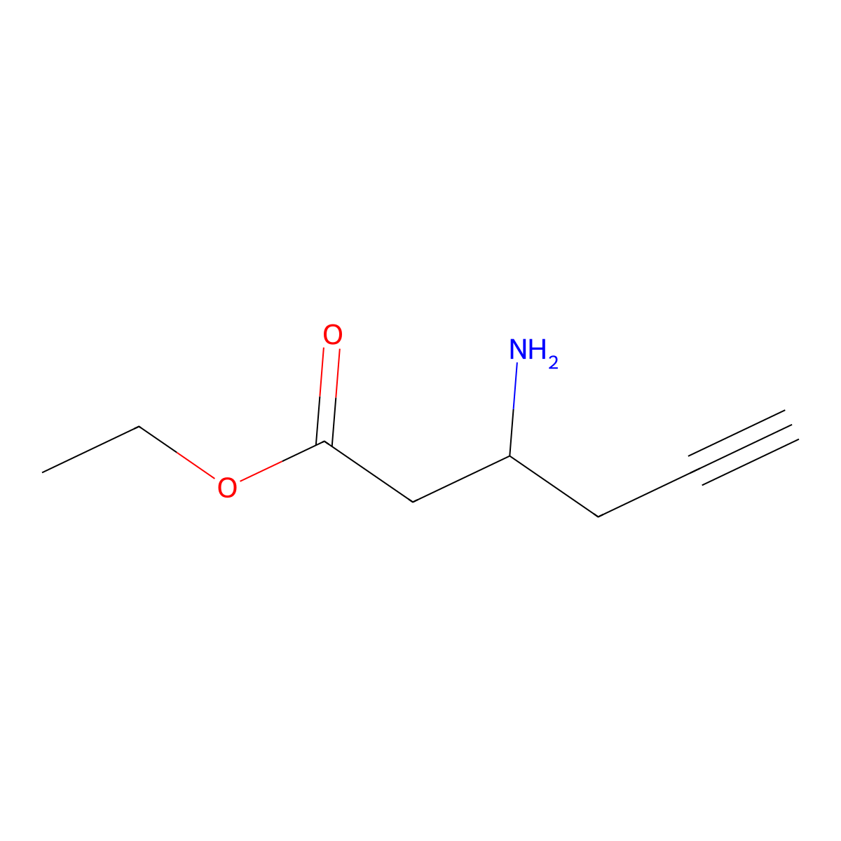 ethyl (3R)-3-aminohex-5-ynoate molecular structure, CAS 2639389-08-3