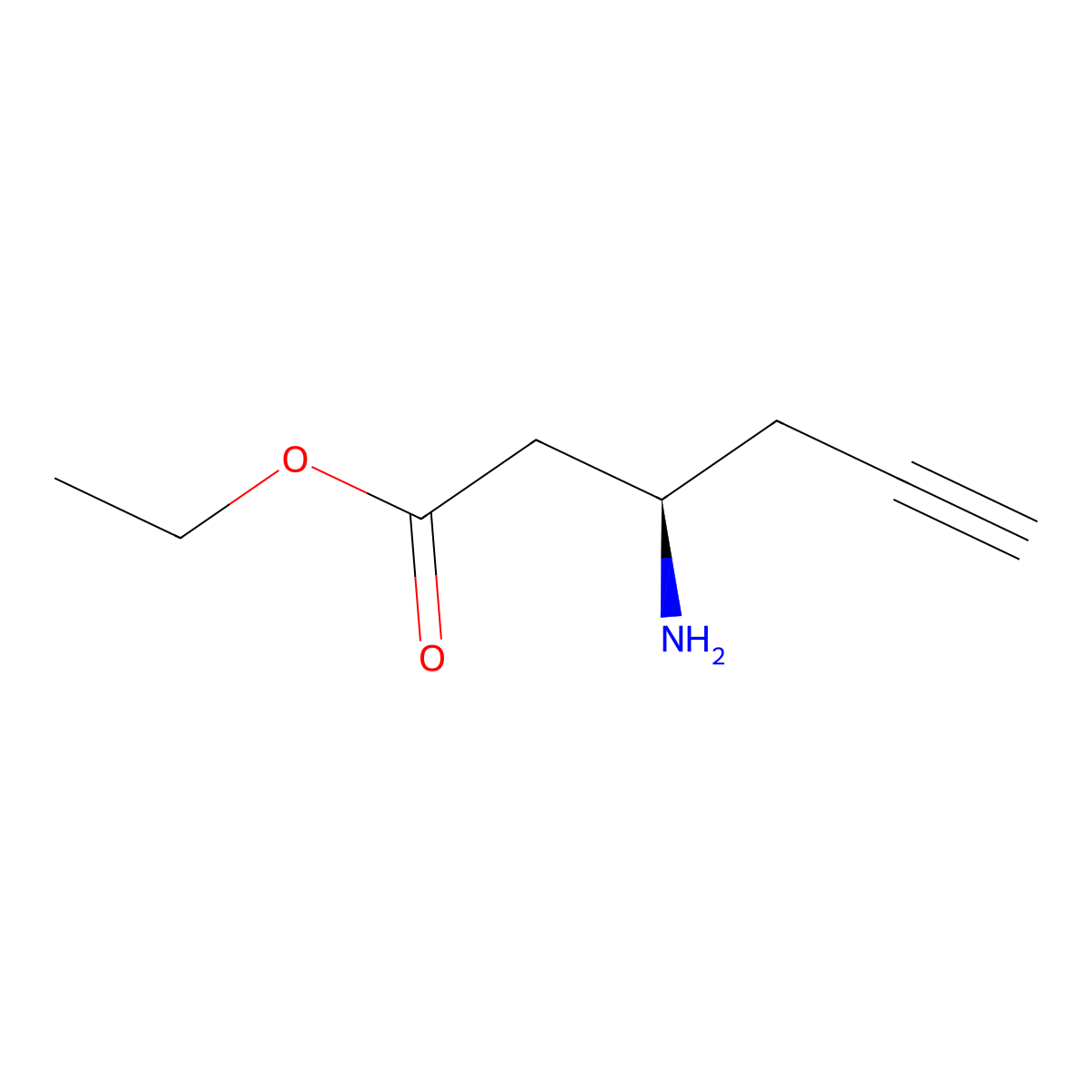 ethyl (3R)-3-aminohex-5-ynoate molecular structure, CAS 2639389-08-3