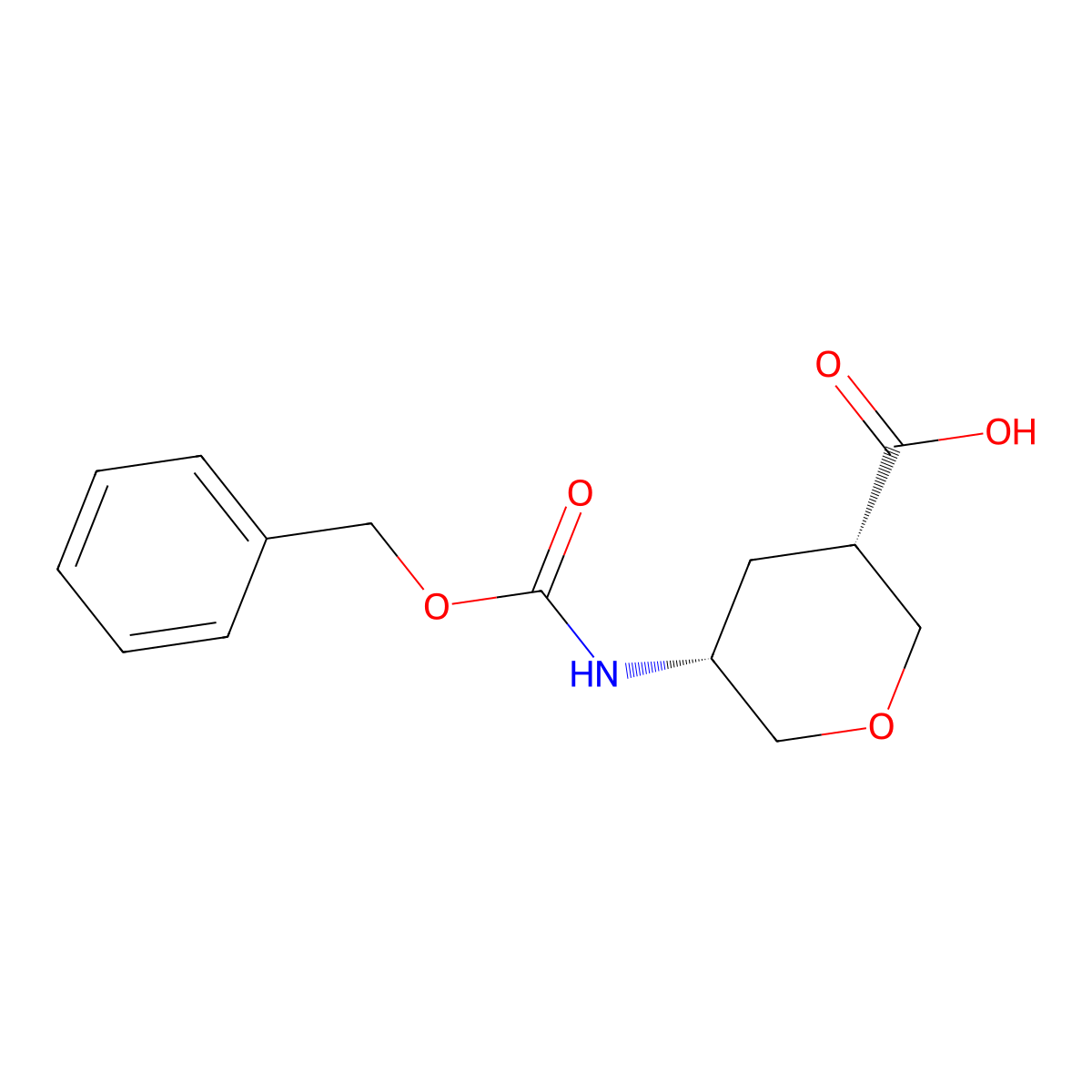 rac-(3R,5S)-5-{[(benzyloxy)carbonyl]amino}oxane-3-carboxylic acid molecular structure, CAS 2639389-33-4