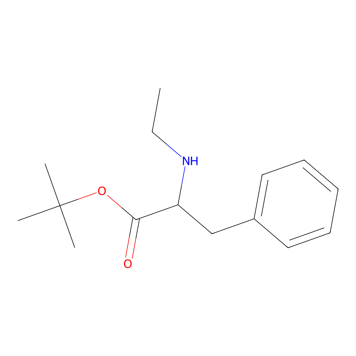 tert-butyl (2R)-2-(ethylamino)-3-phenylpropanoate molecular structure, CAS 2639389-35-6