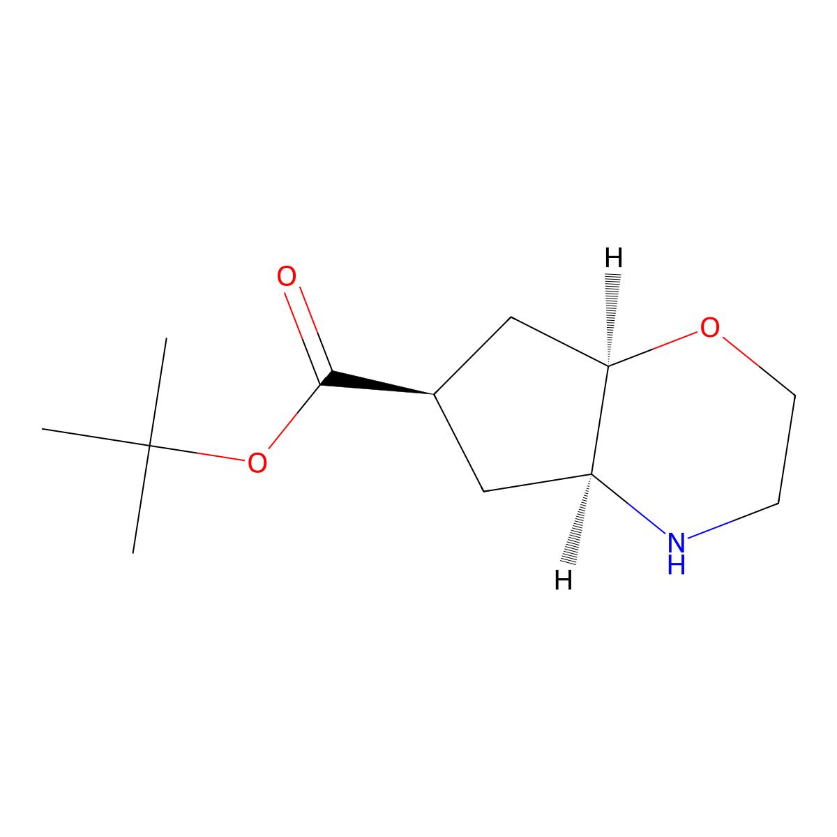 rac-tert-butyl (4aR,6S,7aS)-octahydrocyclopenta[b][1,4]oxazine-6-carboxylate molecular structure, CAS 2639389-54-9