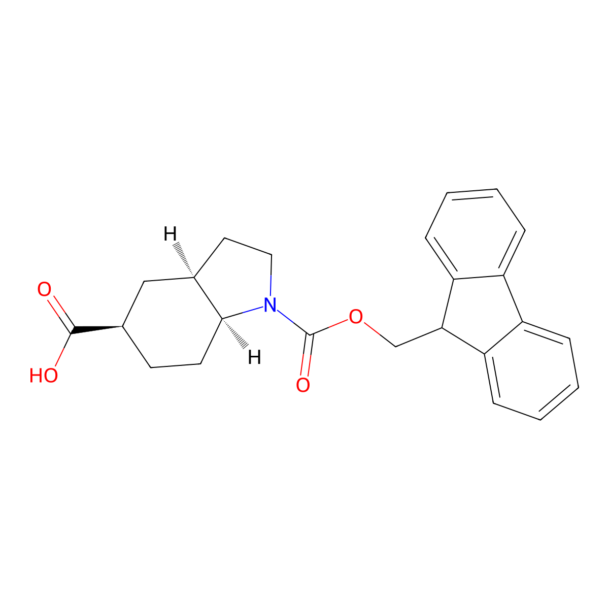 rac-(3aR,5S,7aR)-1-{[(9H-fluoren-9-yl)methoxy]carbonyl}-octahydro-1H-indole-5-carboxylic acid molecular structure, CAS 2639389-55-0