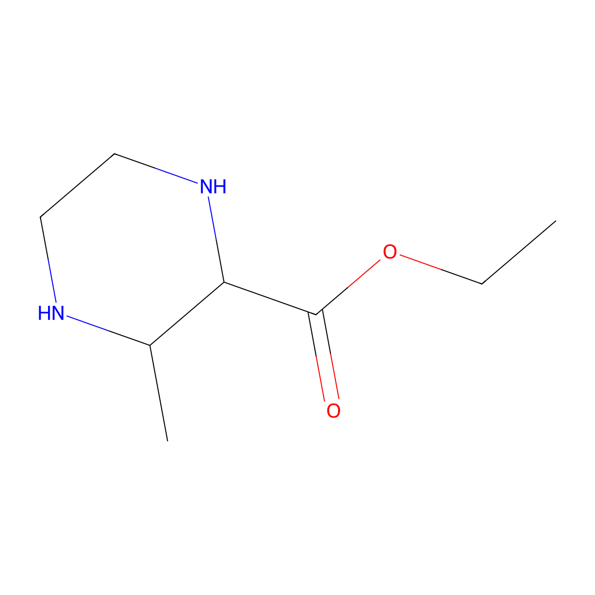rac-ethyl (2R,3R)-3-methylpiperazine-2-carboxylate molecular structure, CAS 2639389-80-1