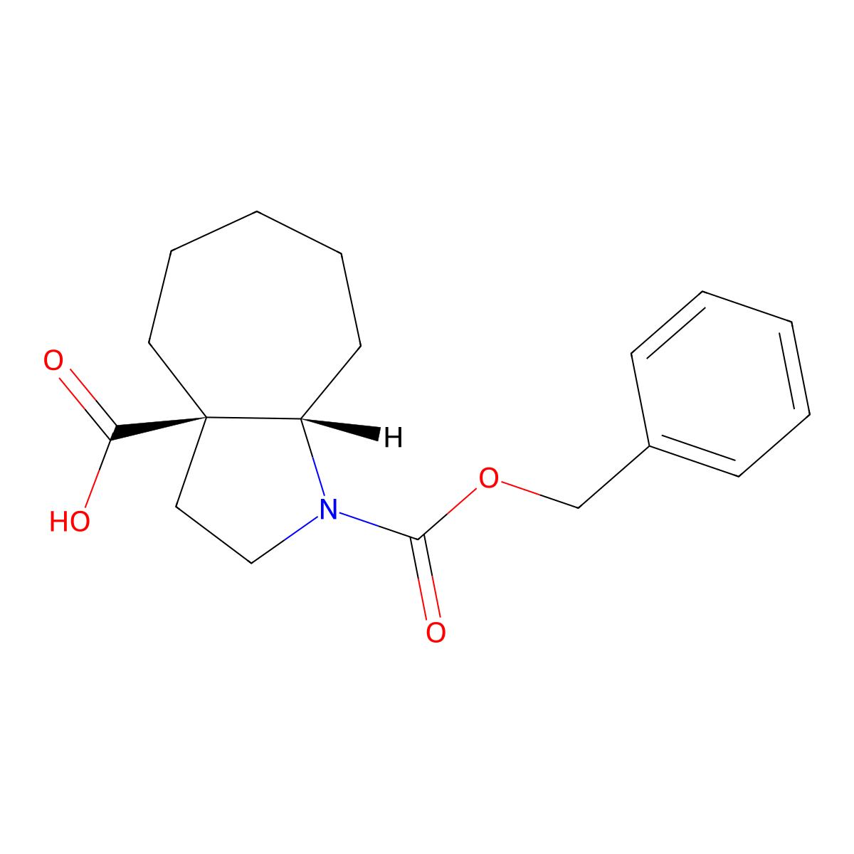 rac-(3aR,8aS)-1-[(benzyloxy)carbonyl]-decahydrocyclohepta[b]pyrrole-3a-carboxylic acid molecular structure, CAS 2639390-18-2