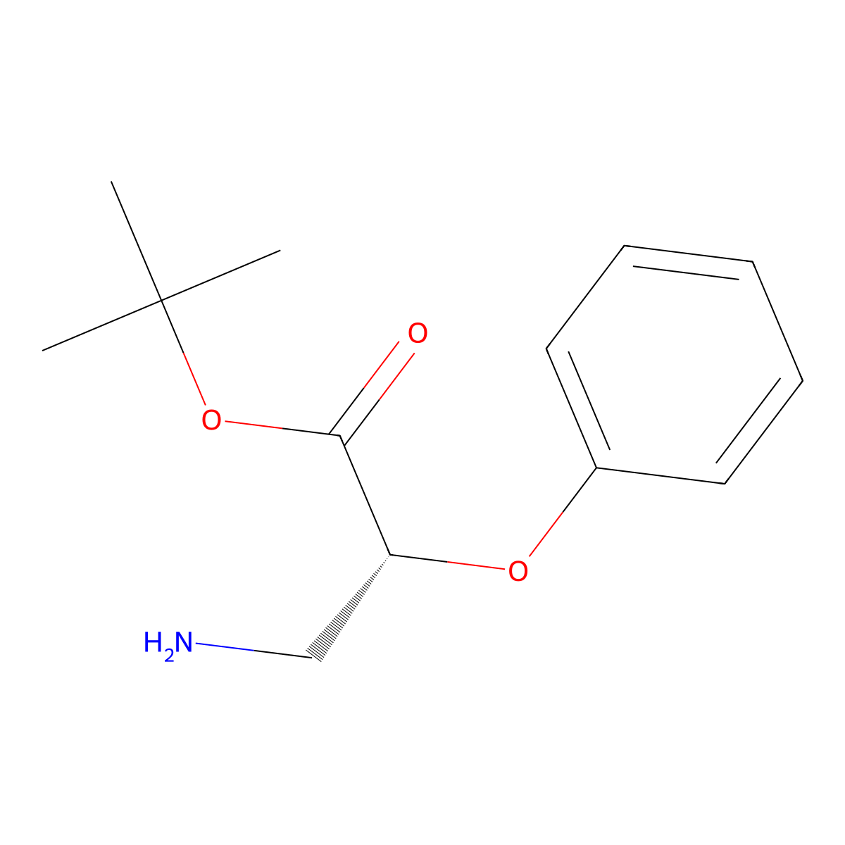 tert-butyl (2R)-3-amino-2-phenoxypropanoate molecular structure, CAS 2639390-24-0