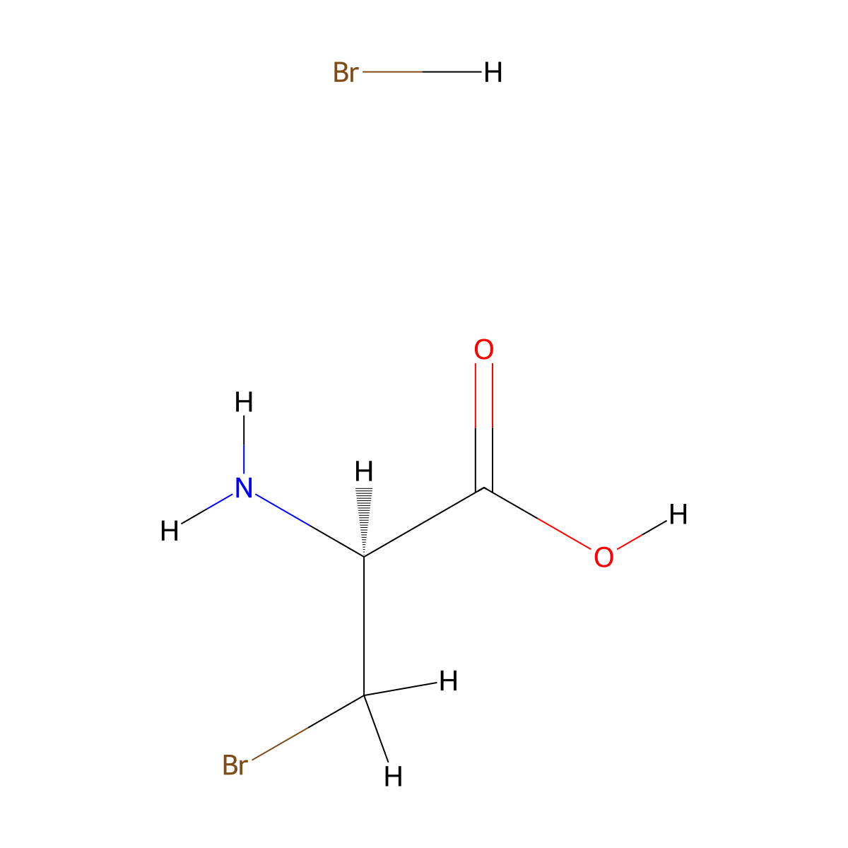 (2S)-2-amino-3-bromopropanoic acid hydrobromide molecular structure, CAS 2639390-29-5
