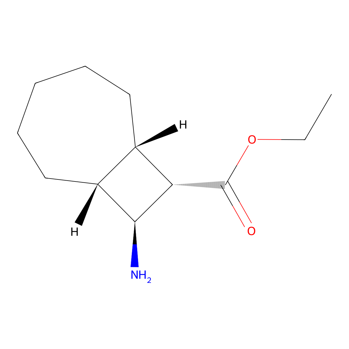 rac-ethyl (1R,7S,8S,9S)-9-aminobicyclo[5.2.0]nonane-8-carboxylate molecular structure, CAS 2639390-30-8