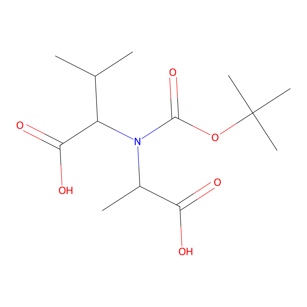 (2S)-2-{[(tert-butoxy)carbonyl][(1S)-1-carboxyethyl]amino}-3-methylbutanoic acid molecular structure, CAS 2639390-39-7