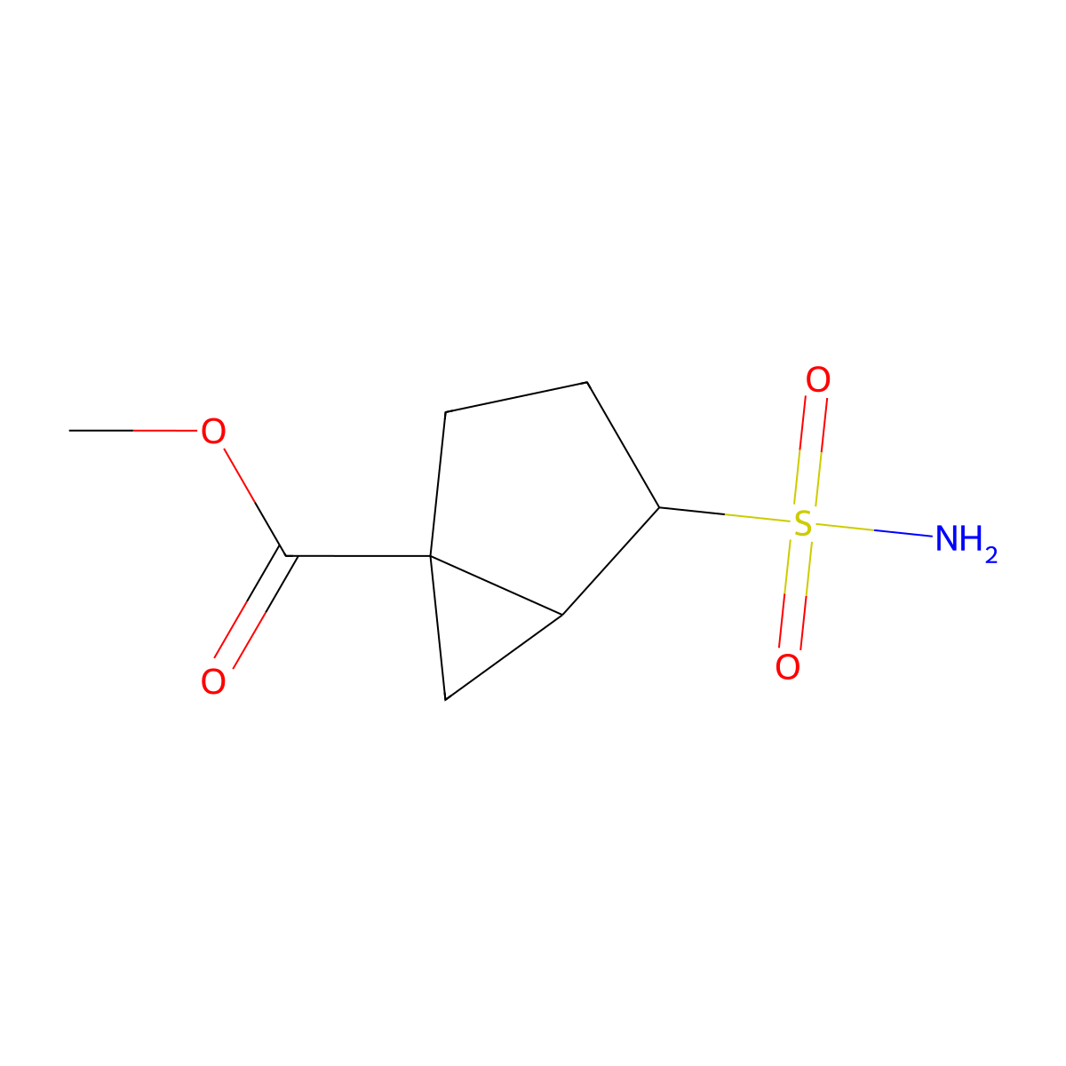 rac-methyl (1R,4S,5R)-4-sulfamoylbicyclo[3.1.0]hexane-1-carboxylate molecular structure, CAS 2639390-44-4